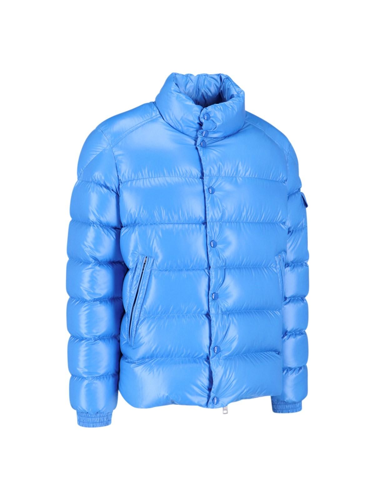 Shop Moncler Blue Polyester Lule Down Jacket In Azure