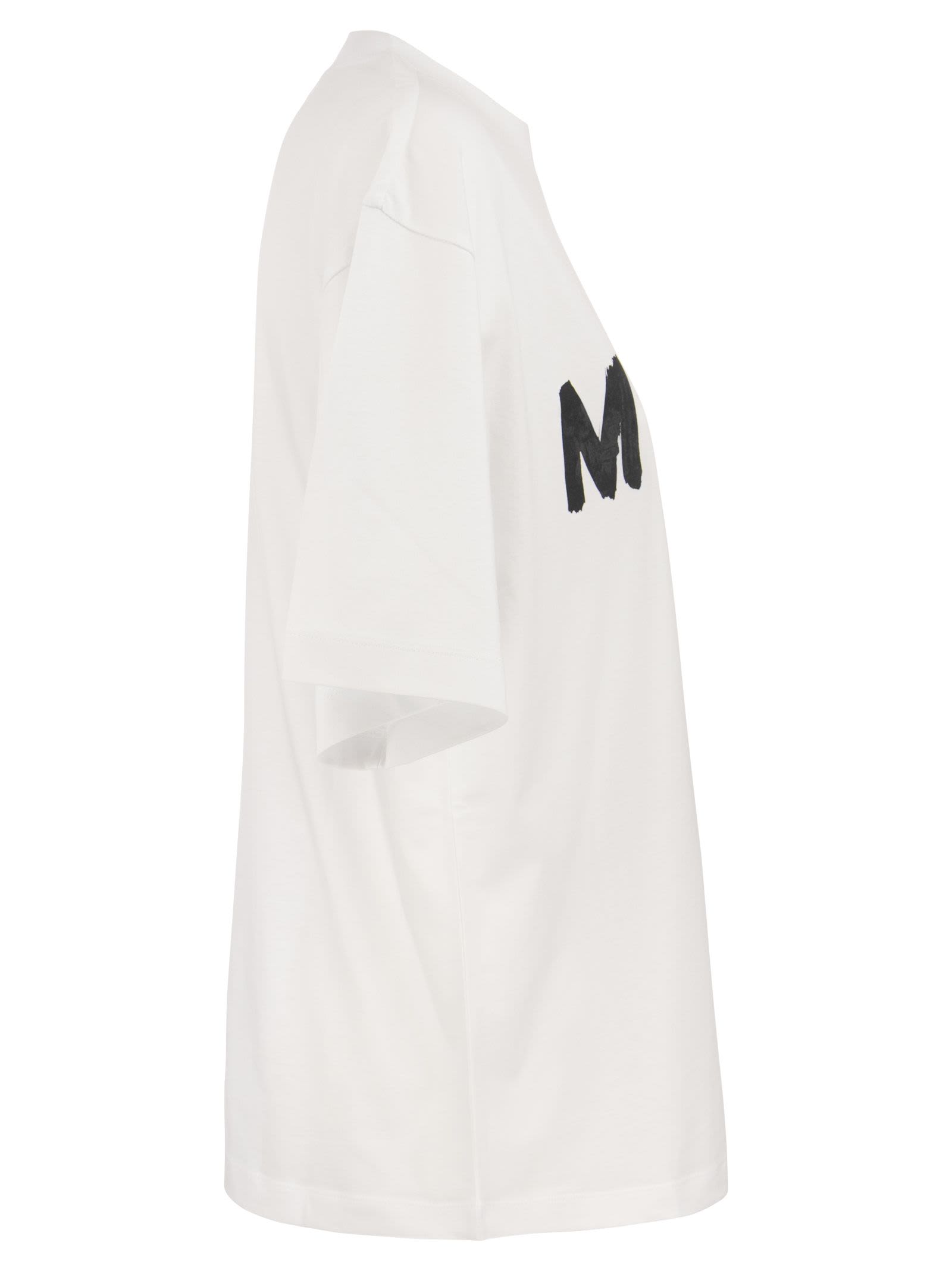 Marni Women Logo Short-sleeved Cotton T-shirt In White