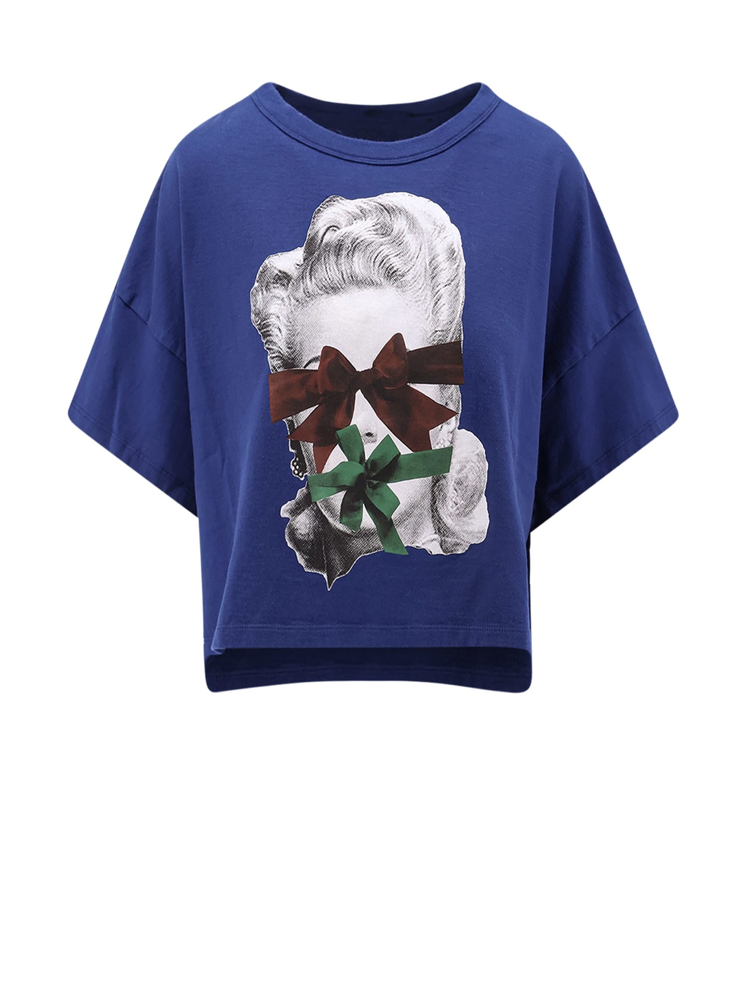 Undercover Graphic Print Asymmetrical Cotton T-shirt In Blue