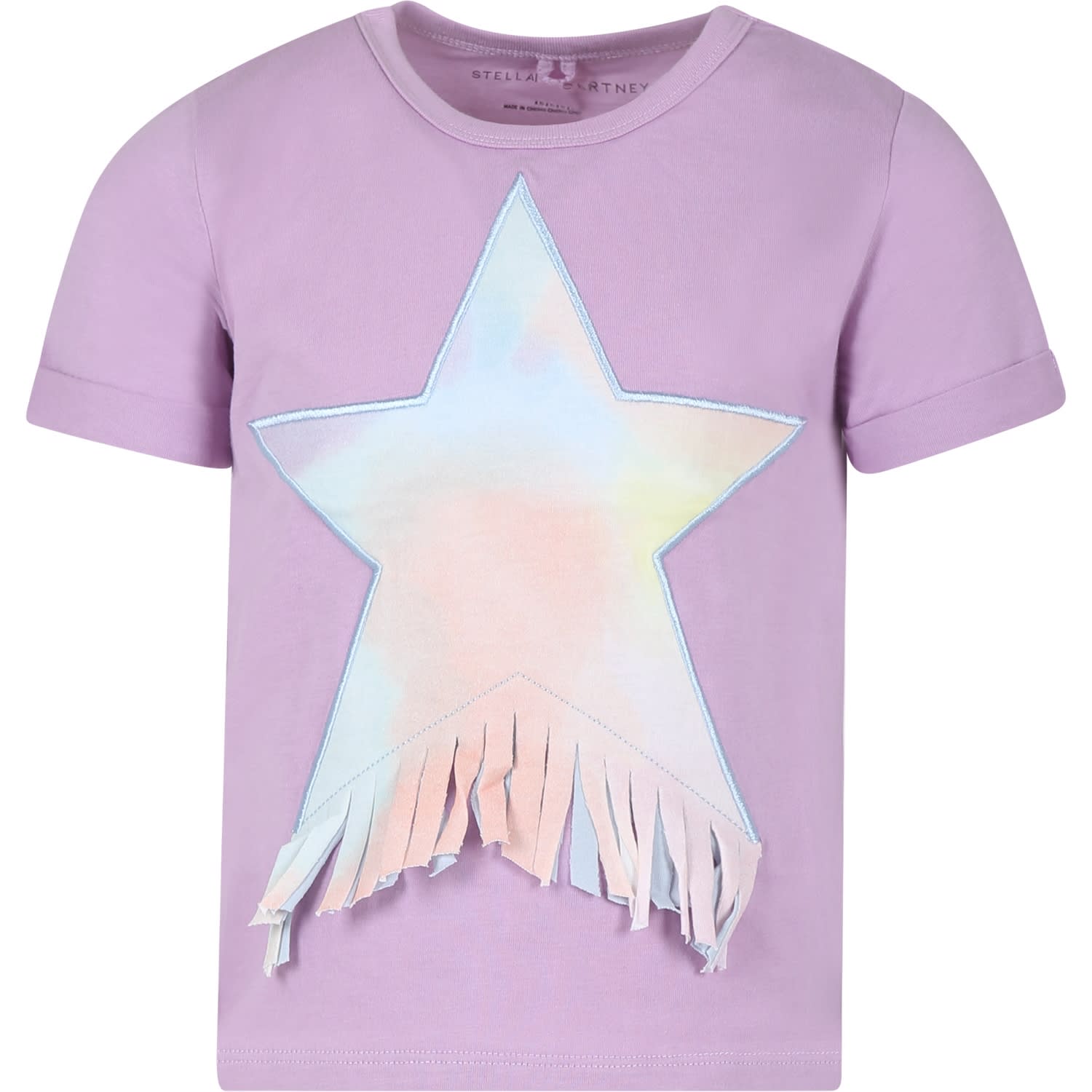 Stella Mccartney Kids' Purple T-shirt For Girl With Star