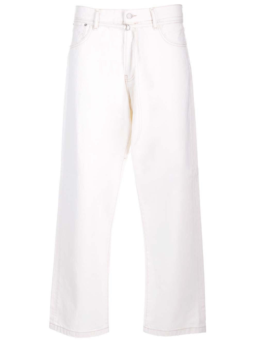 Shop Acne Studios Straight Leg Jeans In White