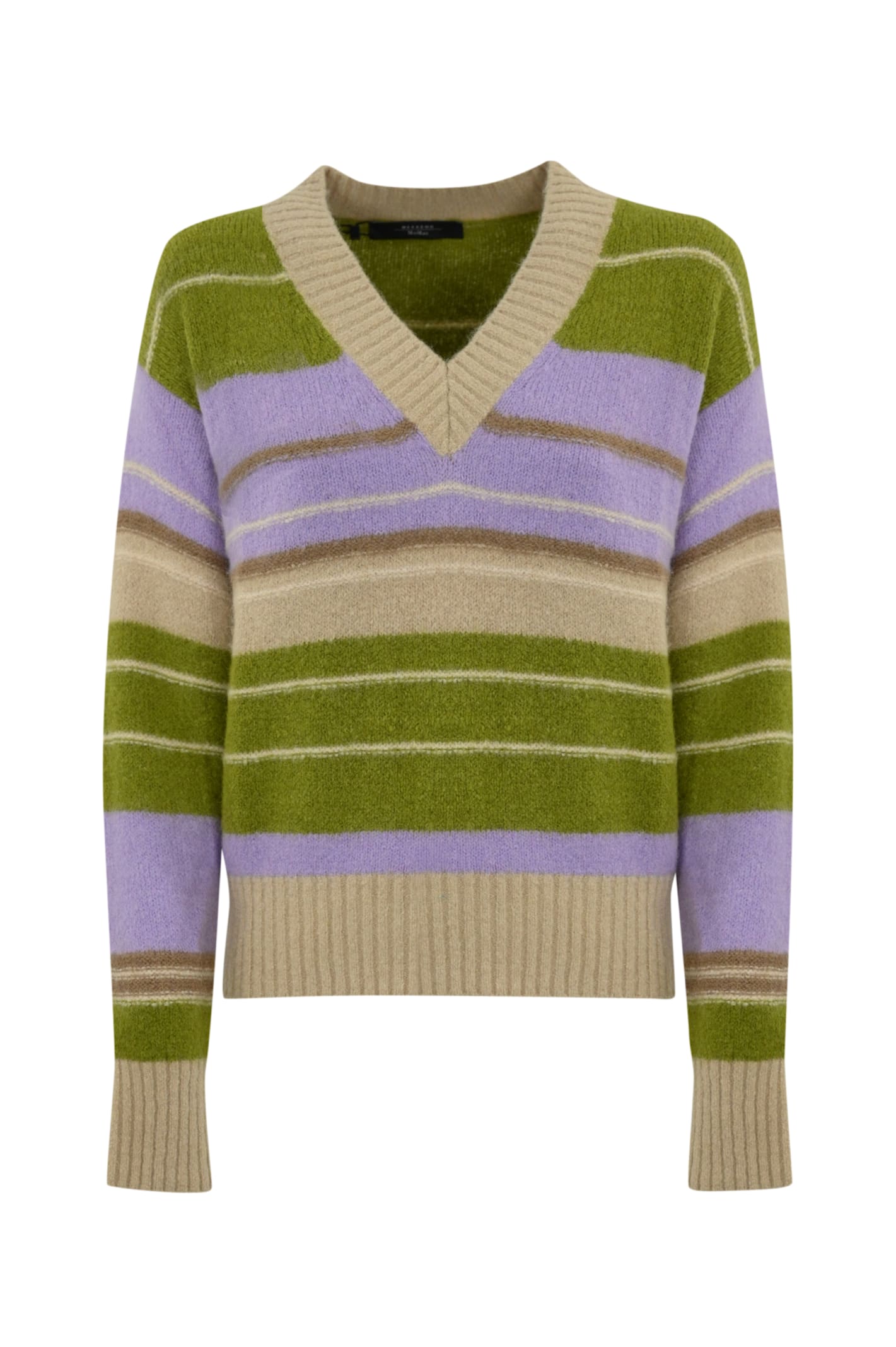 Shop Weekend Max Mara Visita Sweater In Alpaca And Cotton In Riga Lilla