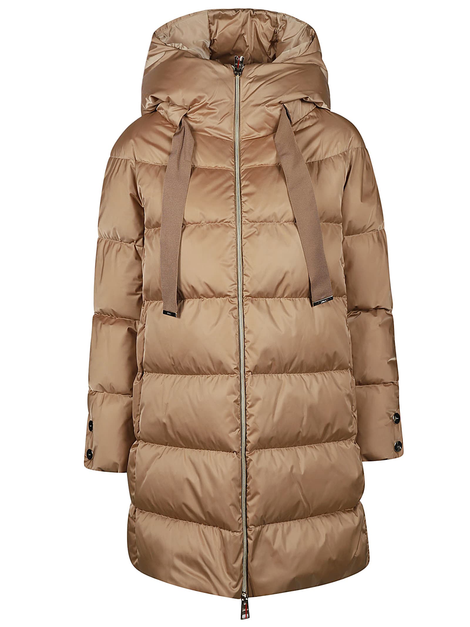 Shop Herno A-shape Down Jacket In Cammello