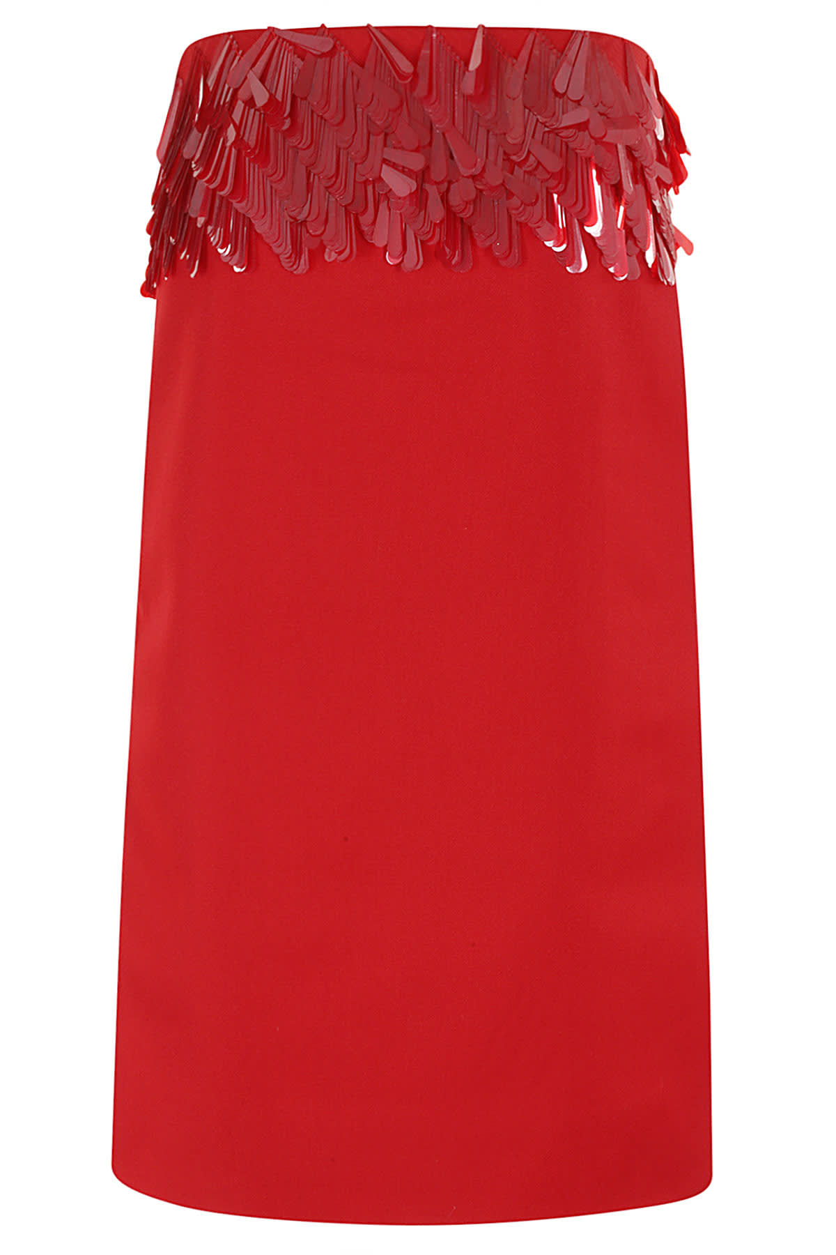 Shop Amen Dress In Twill W Embr In Red