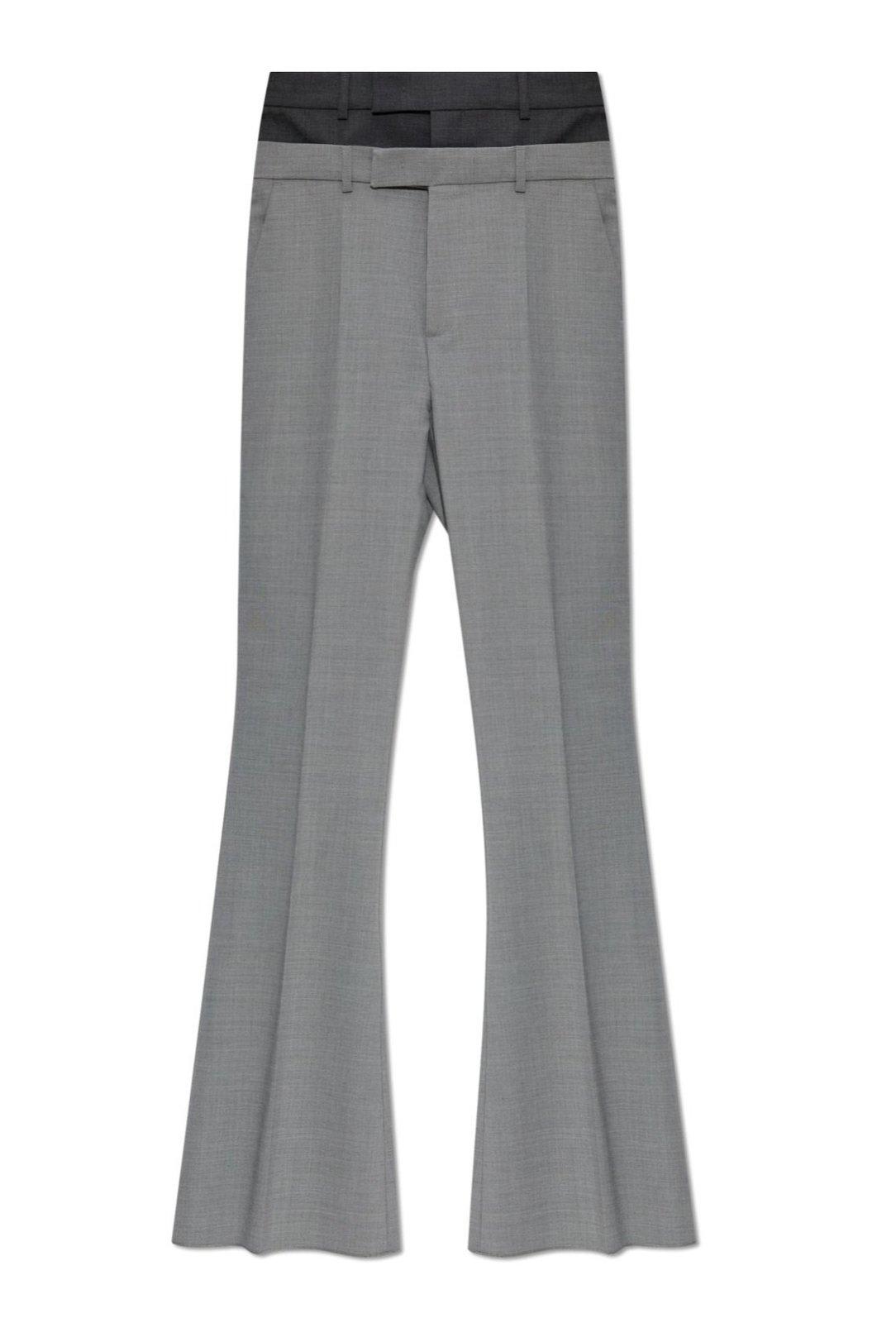 SPORTMAX LAYERED-EFFECT PLEAT DETAILED FLARED TROUSERS 