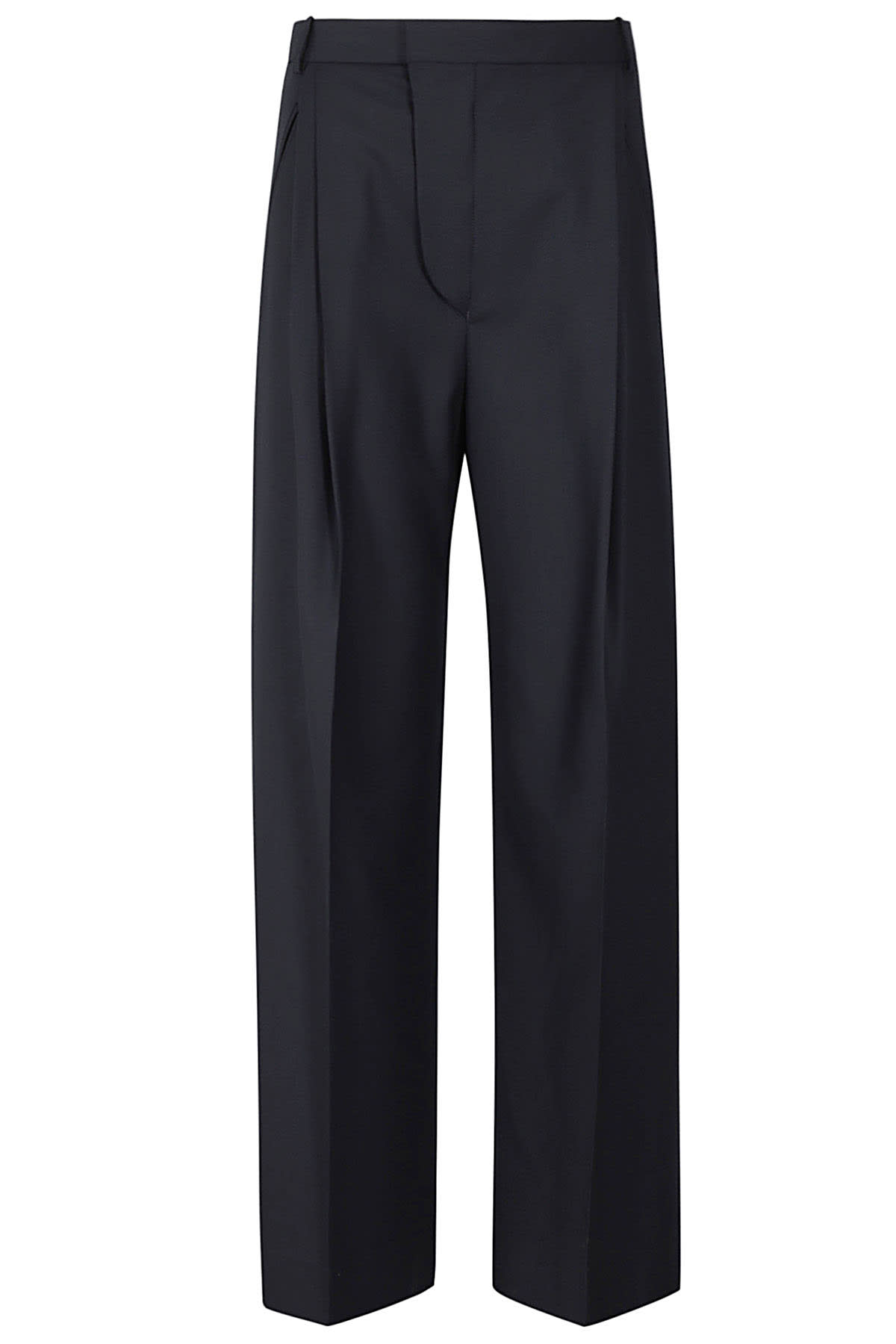 Shop Victoria Beckham Wide Leg Trouser In Midnight