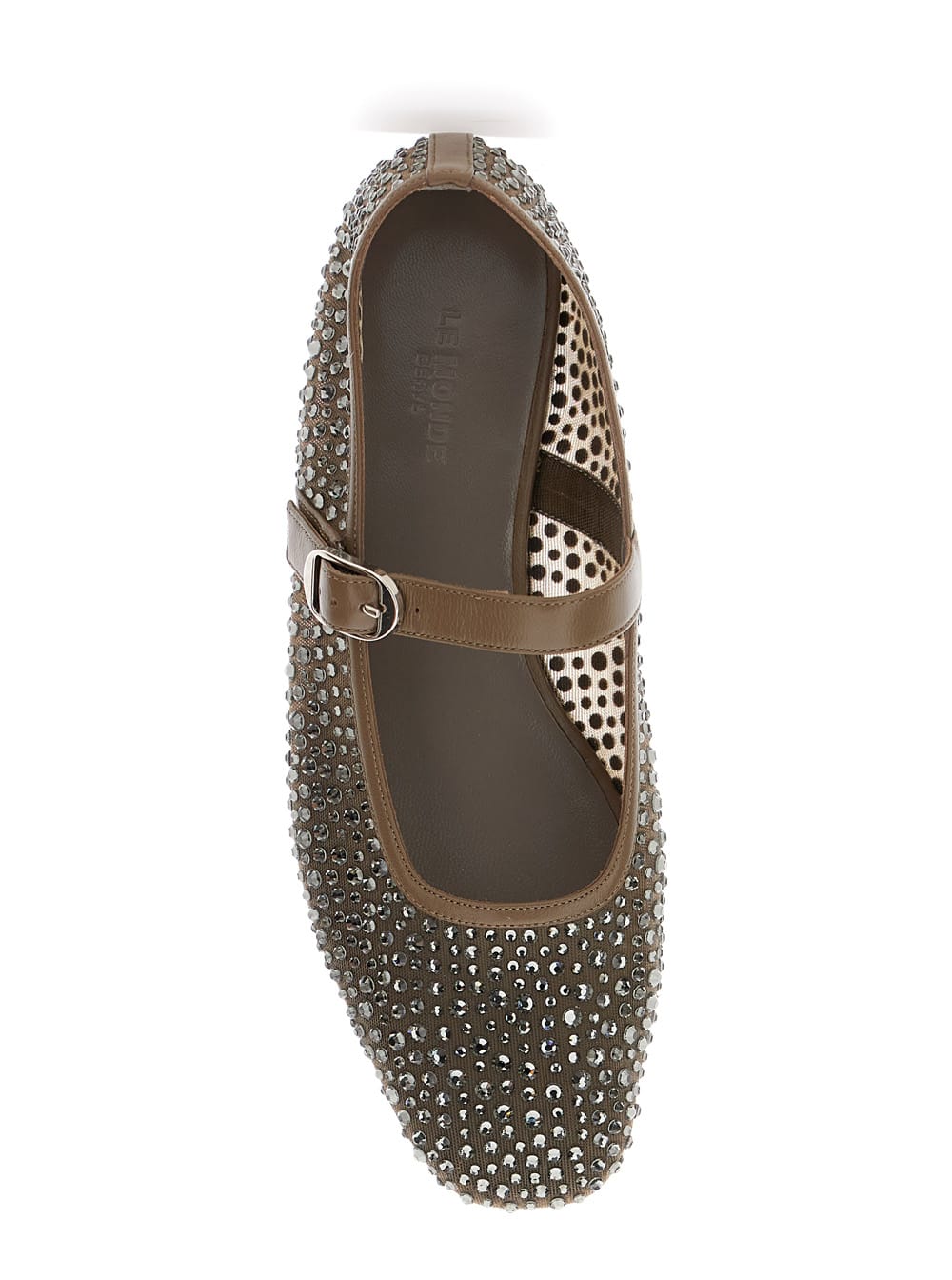 Le Monde Beryl Embellished Mary Jane Ballet Flats In Gray