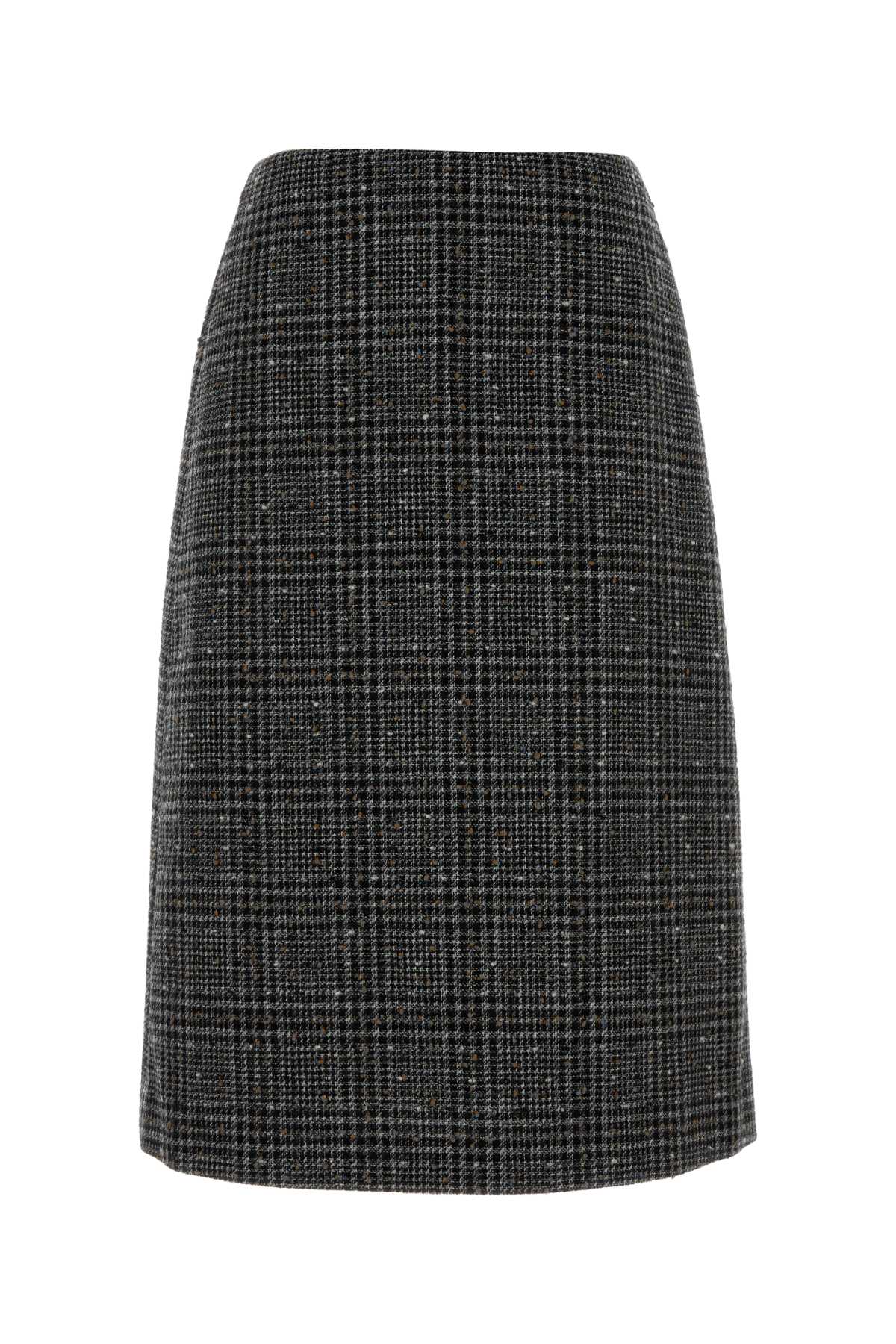 Fendi Embroidered Tweed Skirt