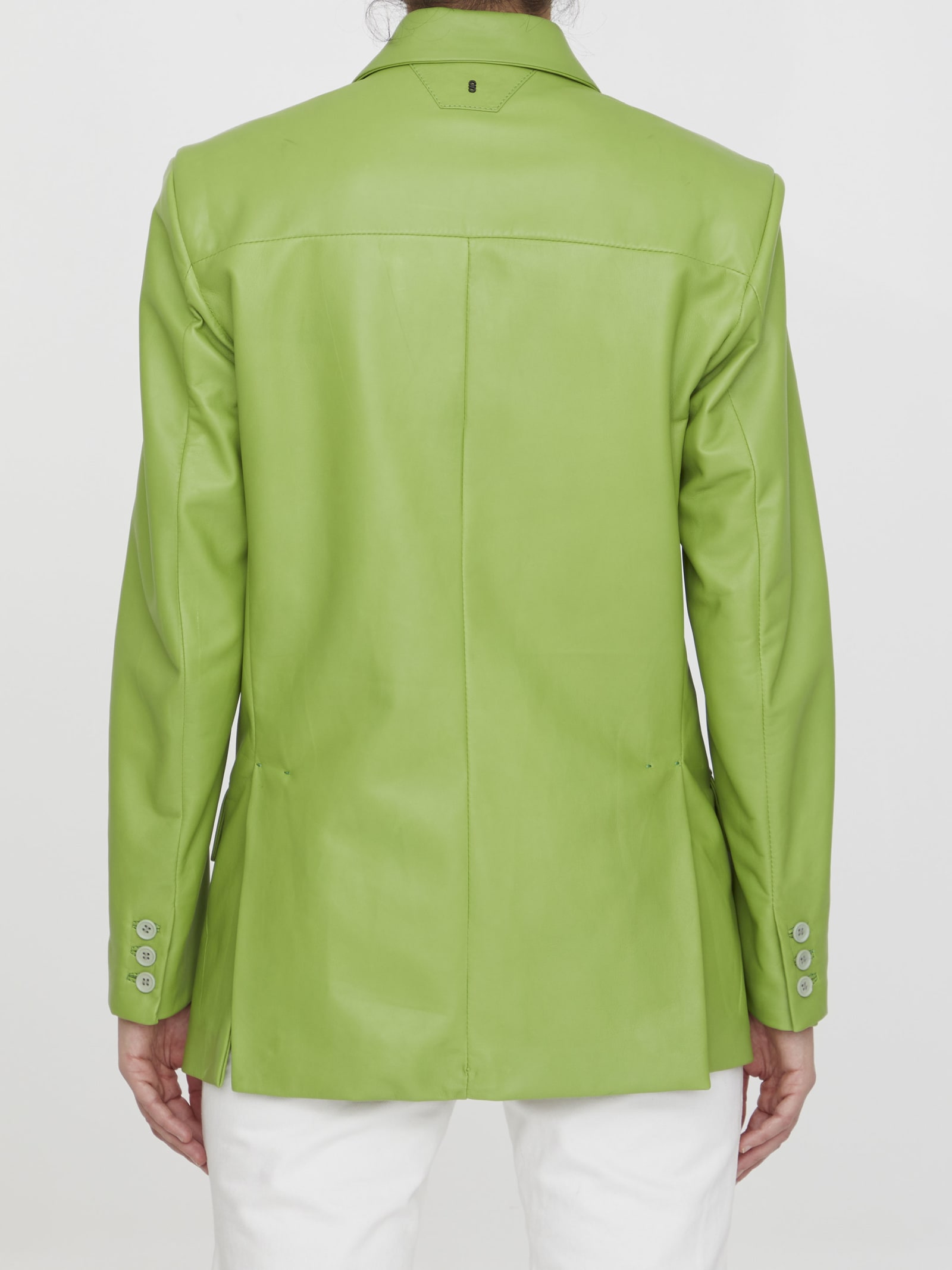 Shop Salvatore Santoro Lime Leather Jacket In Yellow