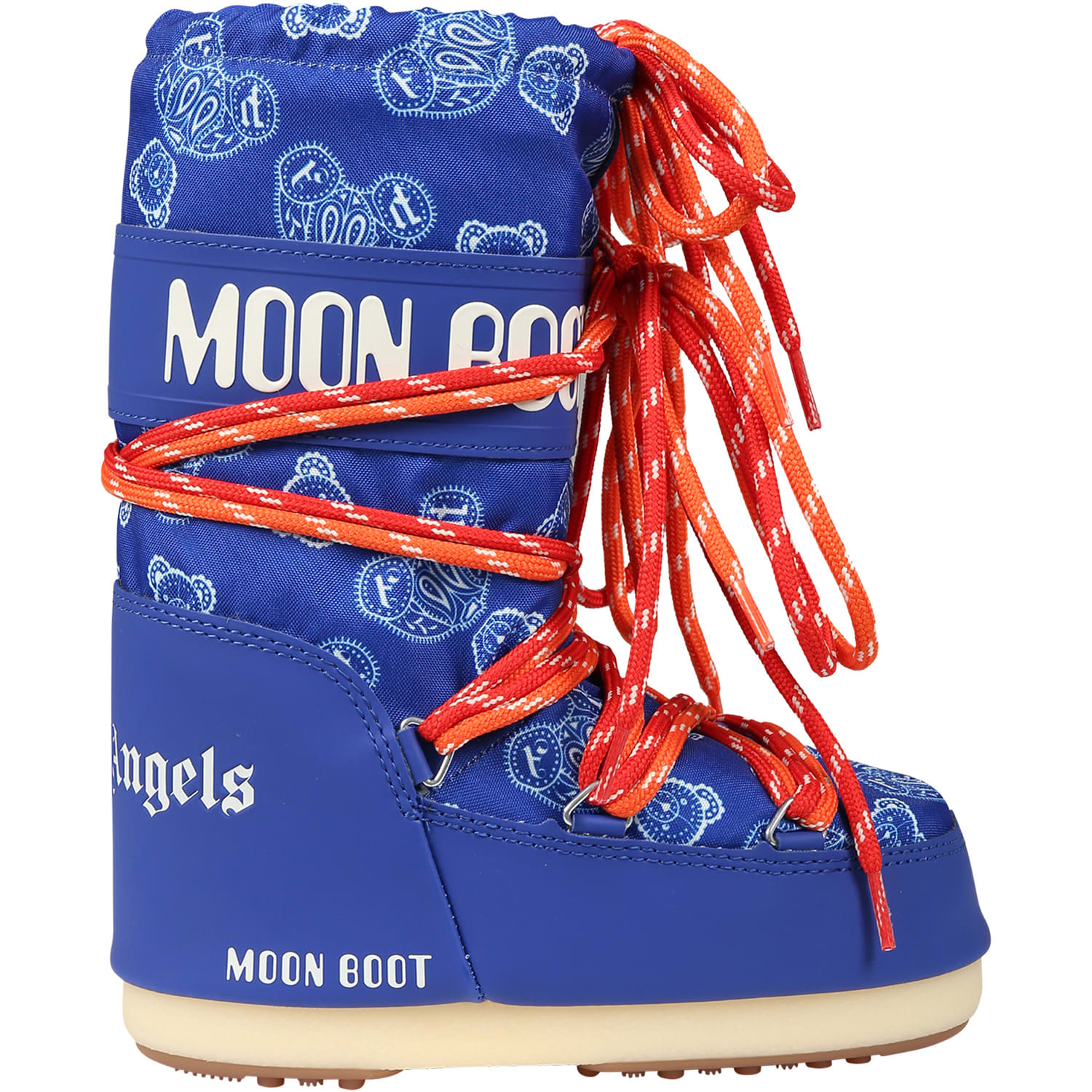 Palm Angels Blue Moon Boot For Boy With Bear And Logo