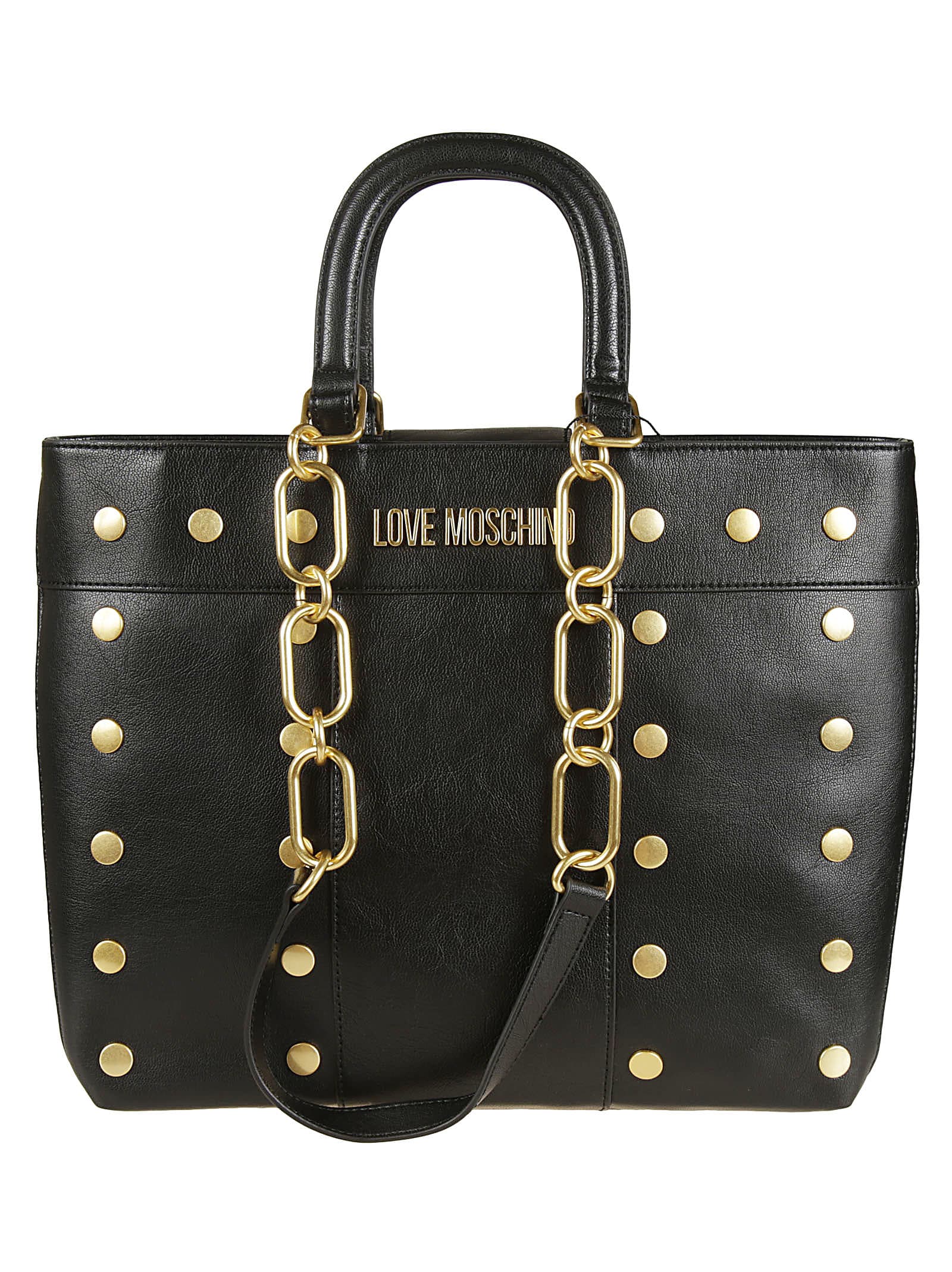 Love Moschino Studded Top Handle Chain Tote
