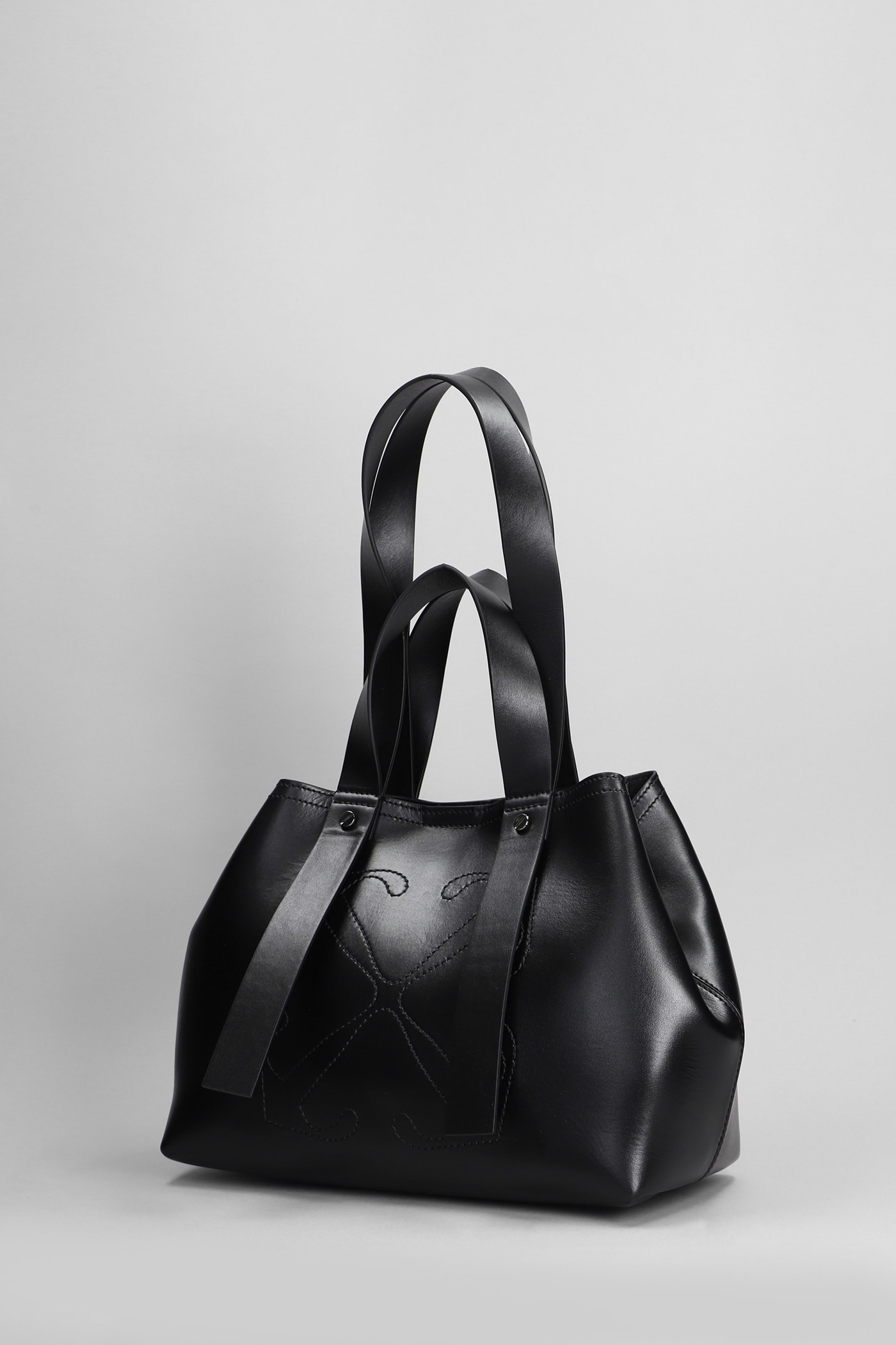 Shop Off-white Day Off Small Tote In Black Leather