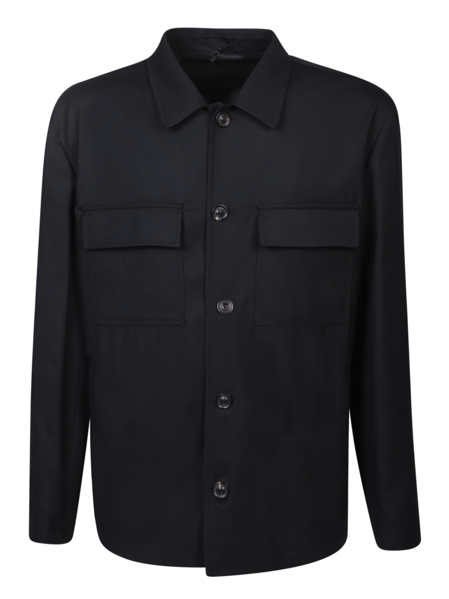Shop Lardini Ugo Black Overshirt