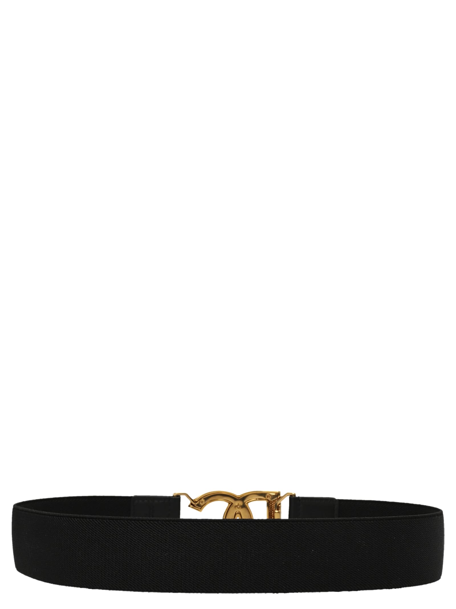 Shop Dolce & Gabbana Logo Elastic Belt In Nero Oro