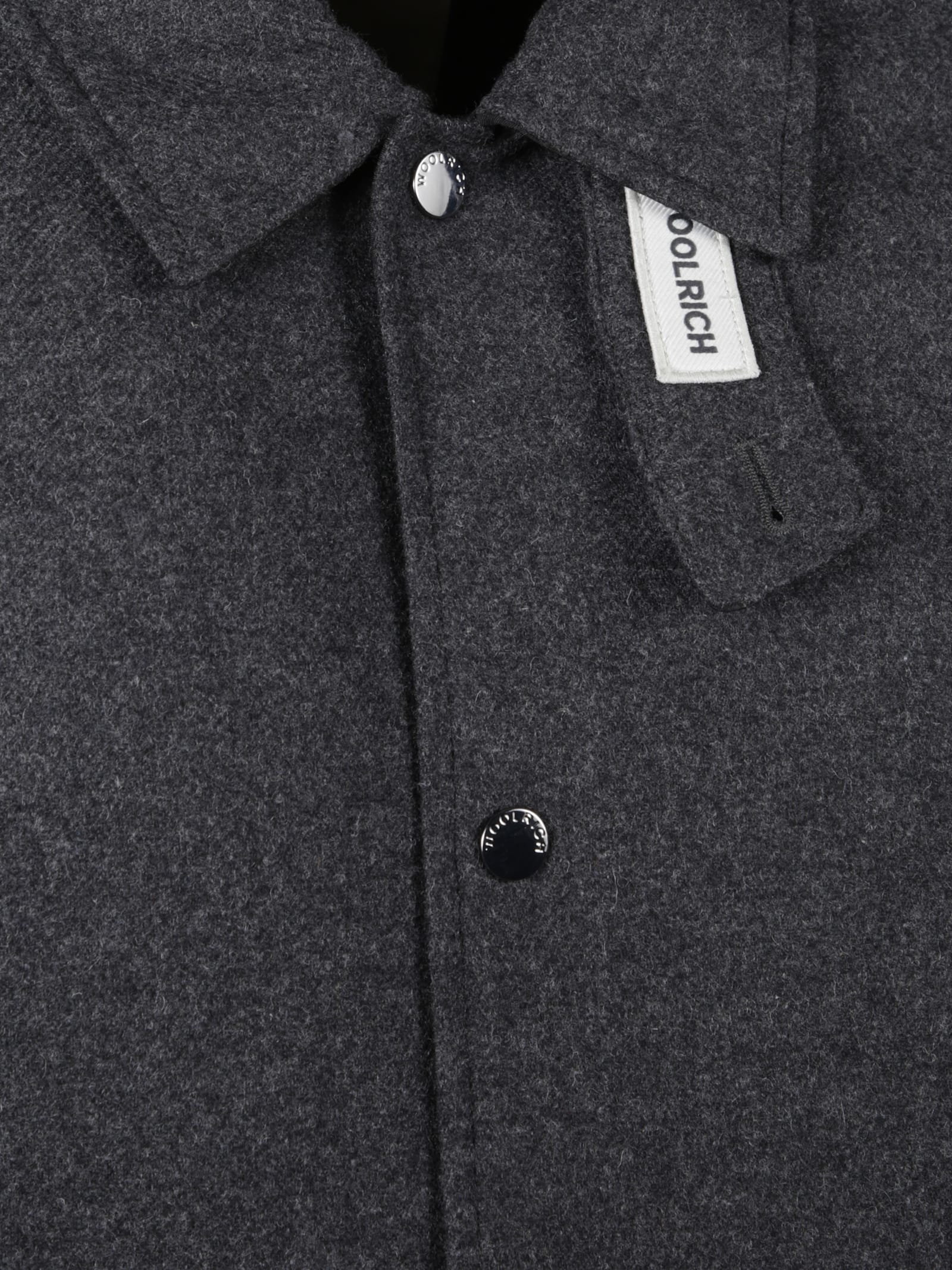 Woolrich Collared Long Sleeve Overshirt Jacket In Gray