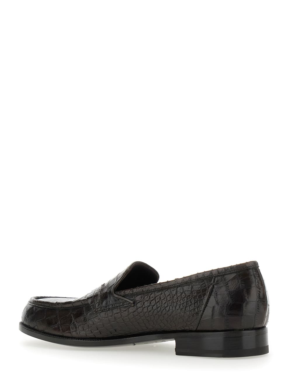 Lidfort 'luisiana' Bordeaux Loafers With Embossed Crocodile Effect