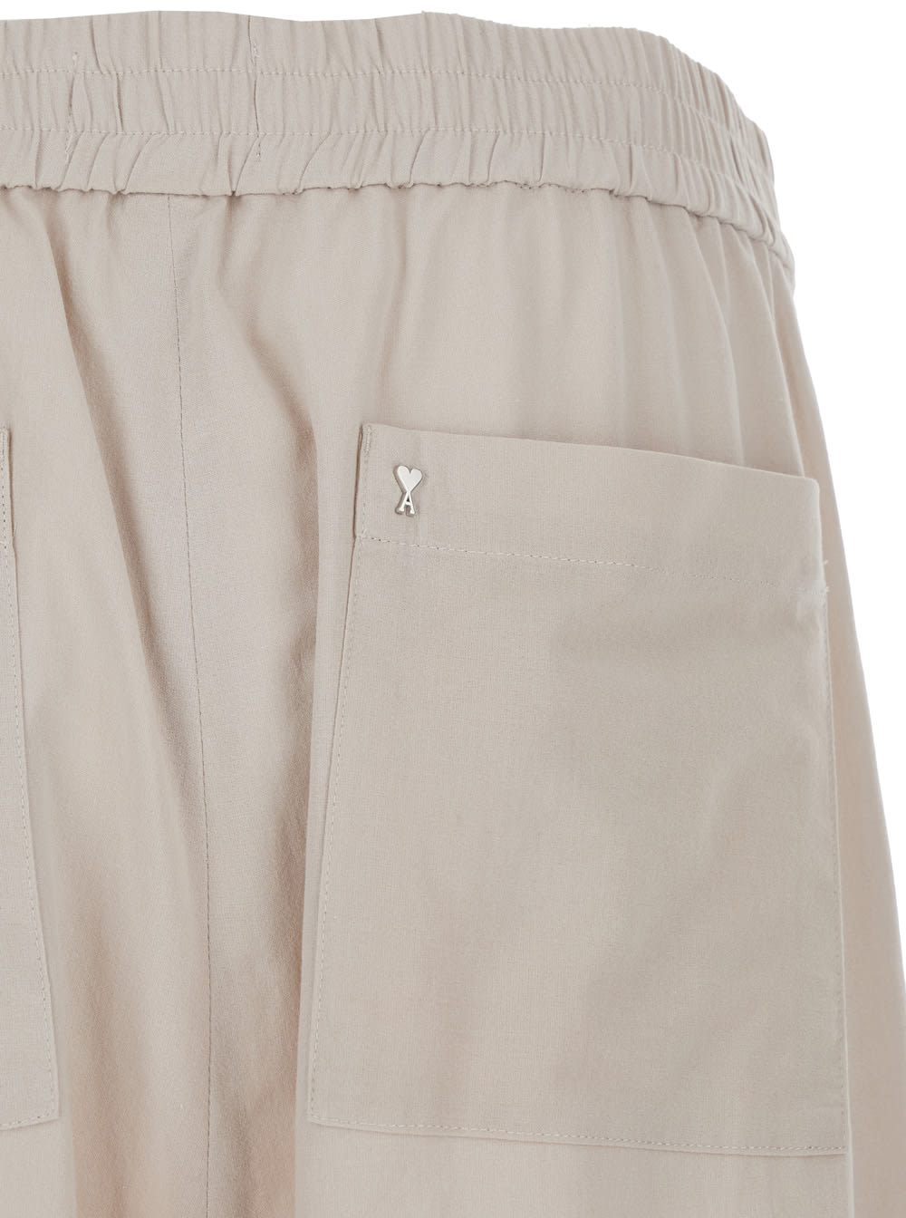 Shop Ami Alexandre Mattiussi Elasticated Waist Pant In Beige