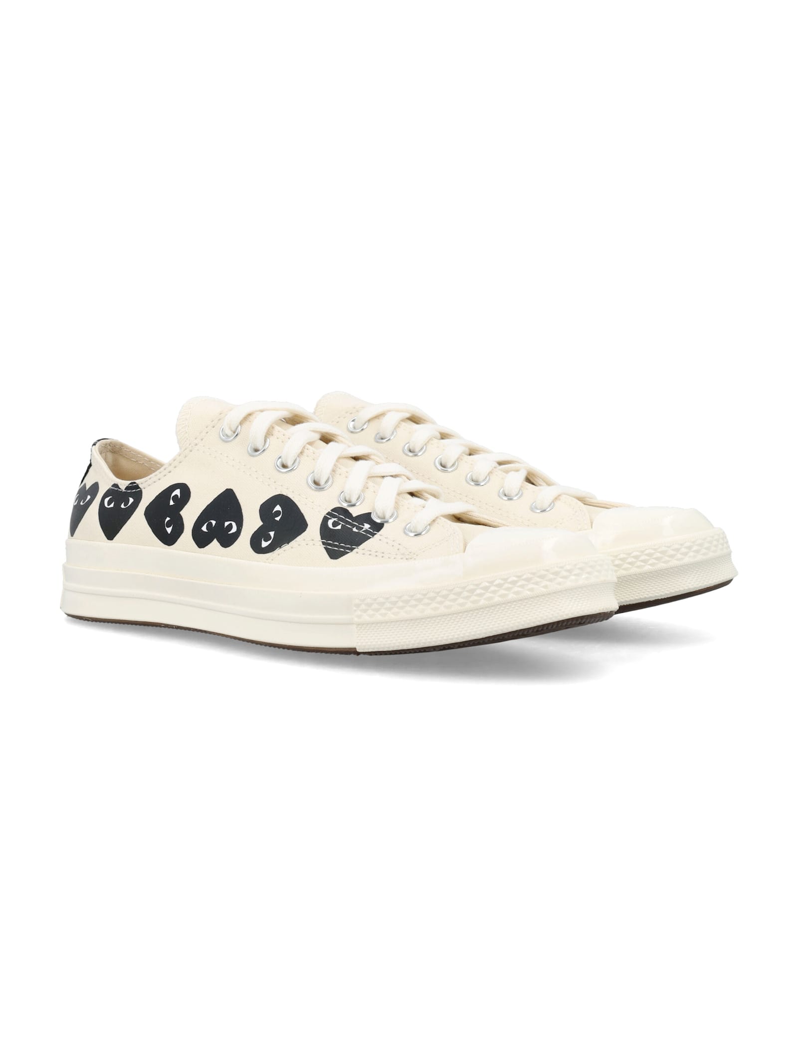 Comme Des Garçons Multi Heart Low Top In White