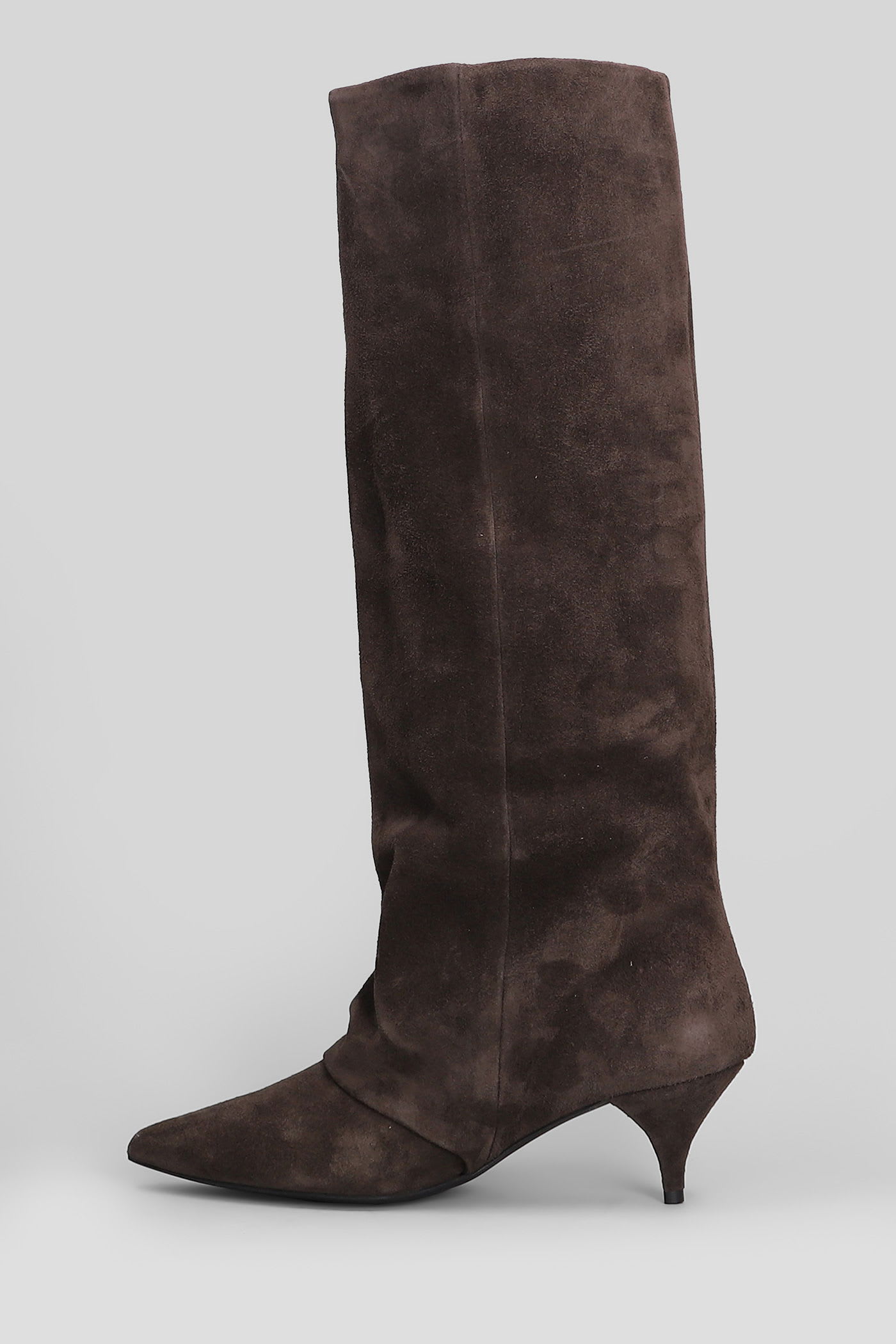 Alchimia High Heels Boots In Brown Suede In Brown