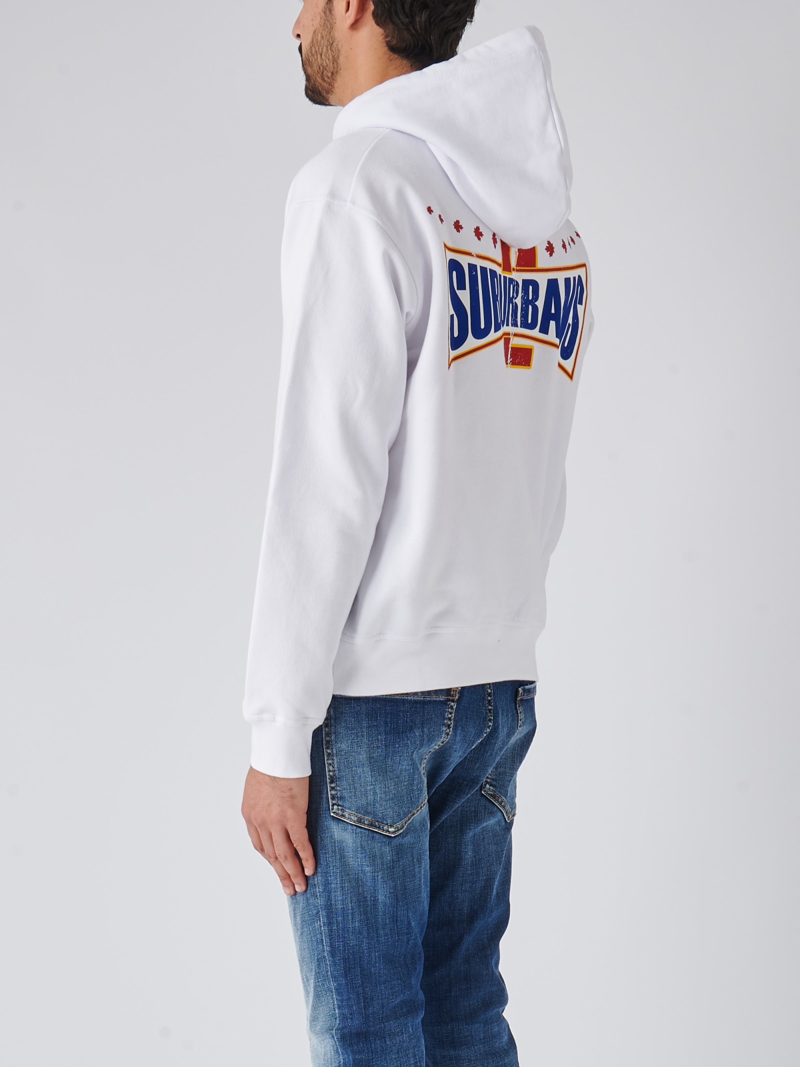 Shop Dsquared2 Cool Fit Hoodie Sweatshirt In Bianco
