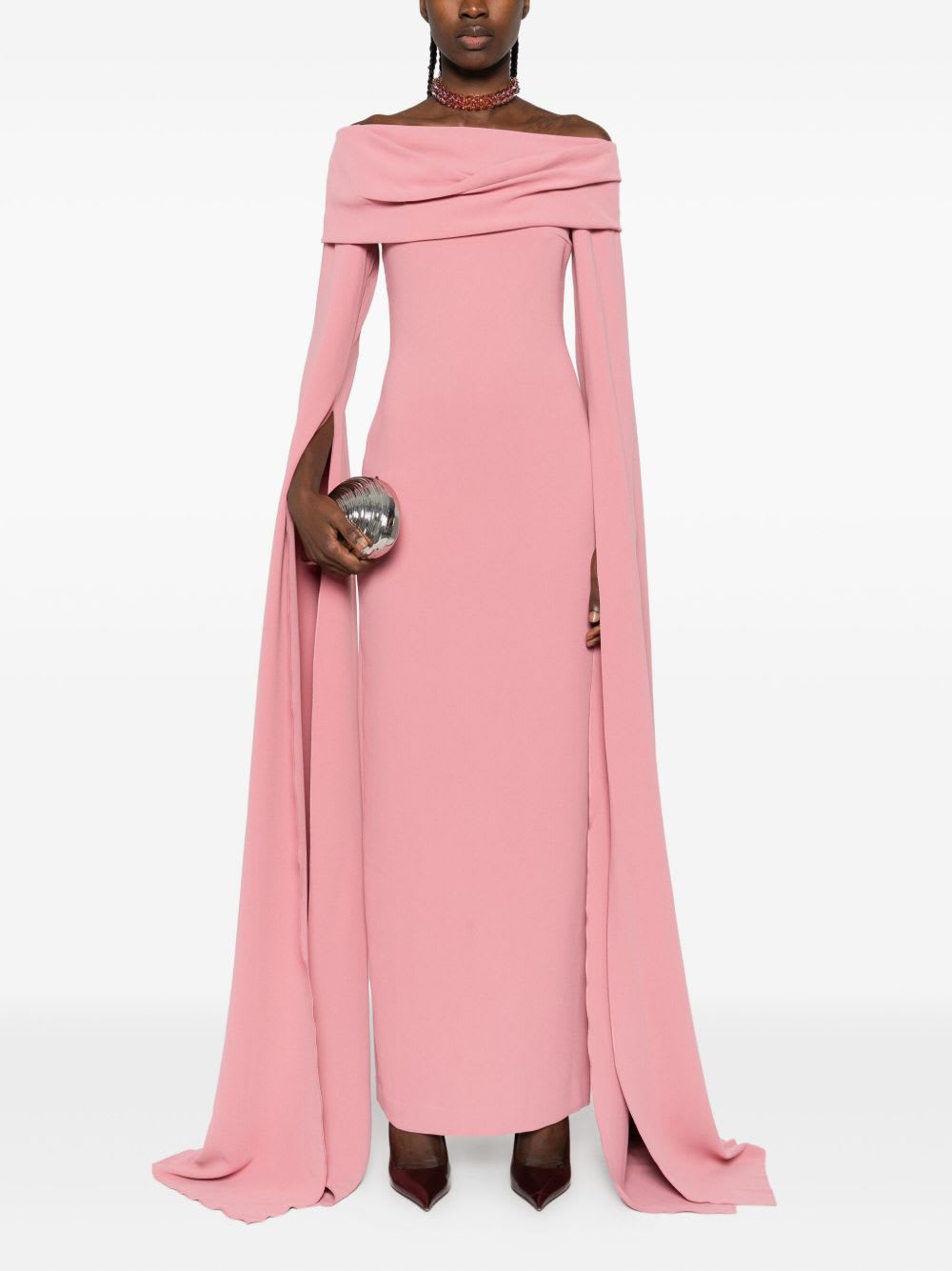 Solace London Nuri Midi Dress In Pink