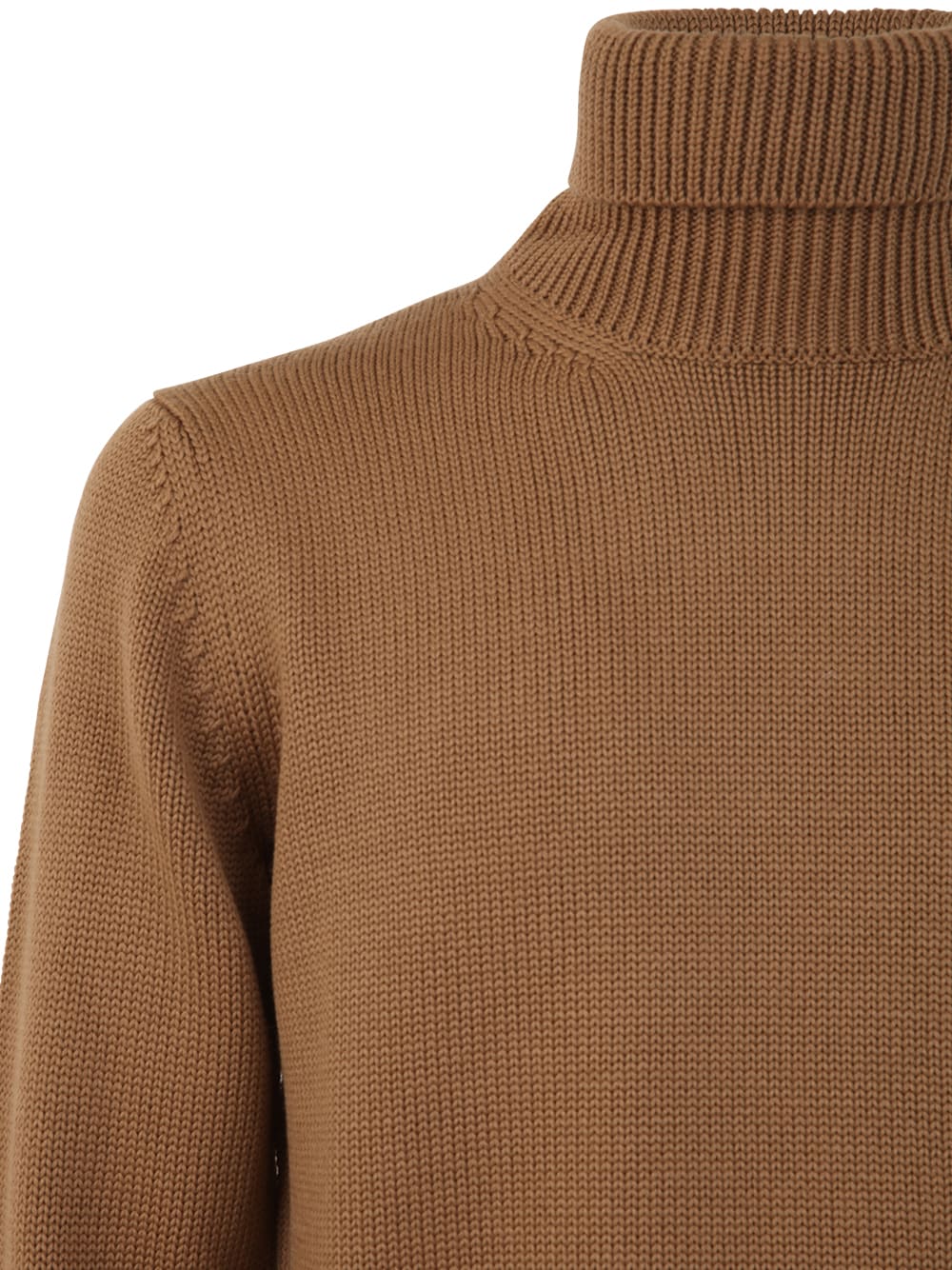 Shop Nuur Long Sleeve Turtle Neck Sweater In Camel