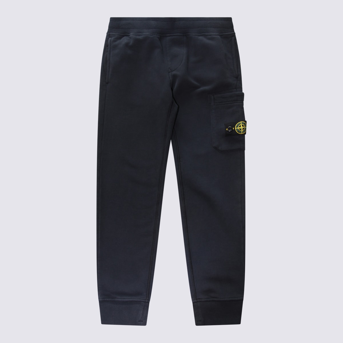 Stone Island Navy Cotton Track Pants In Blue