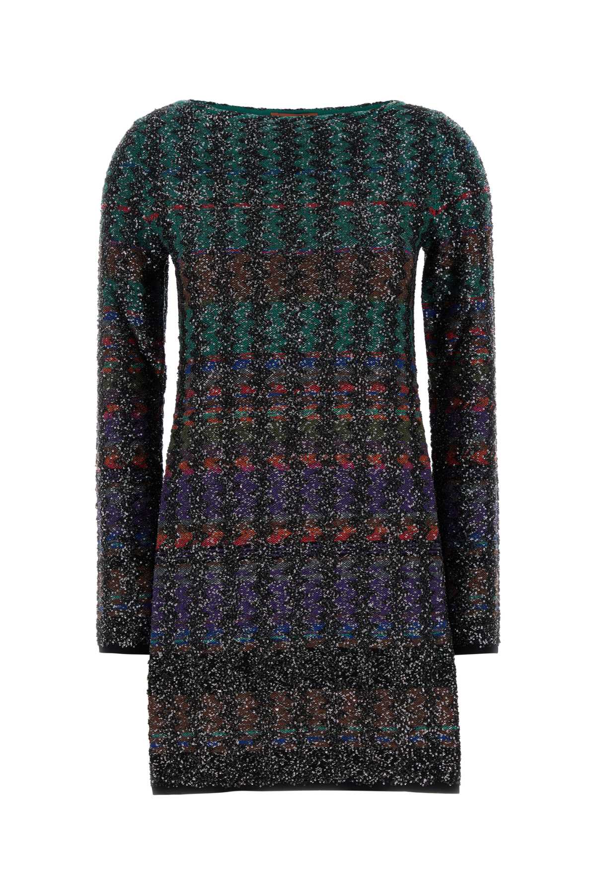 Embroidered Knit Mini Dress