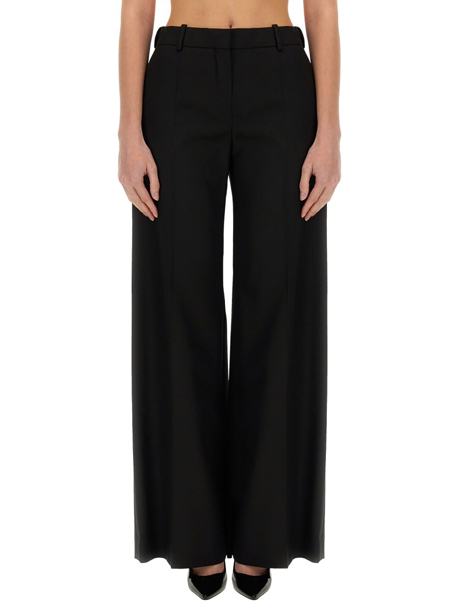 Shop Nina Ricci Wide Gabardine Pants In Black