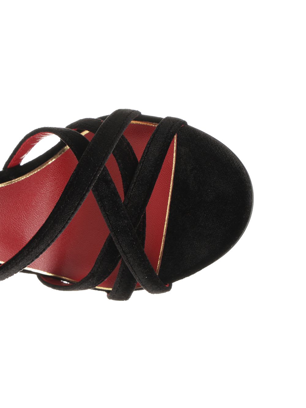 Valentino Fetishique Velvet Sandal In Black