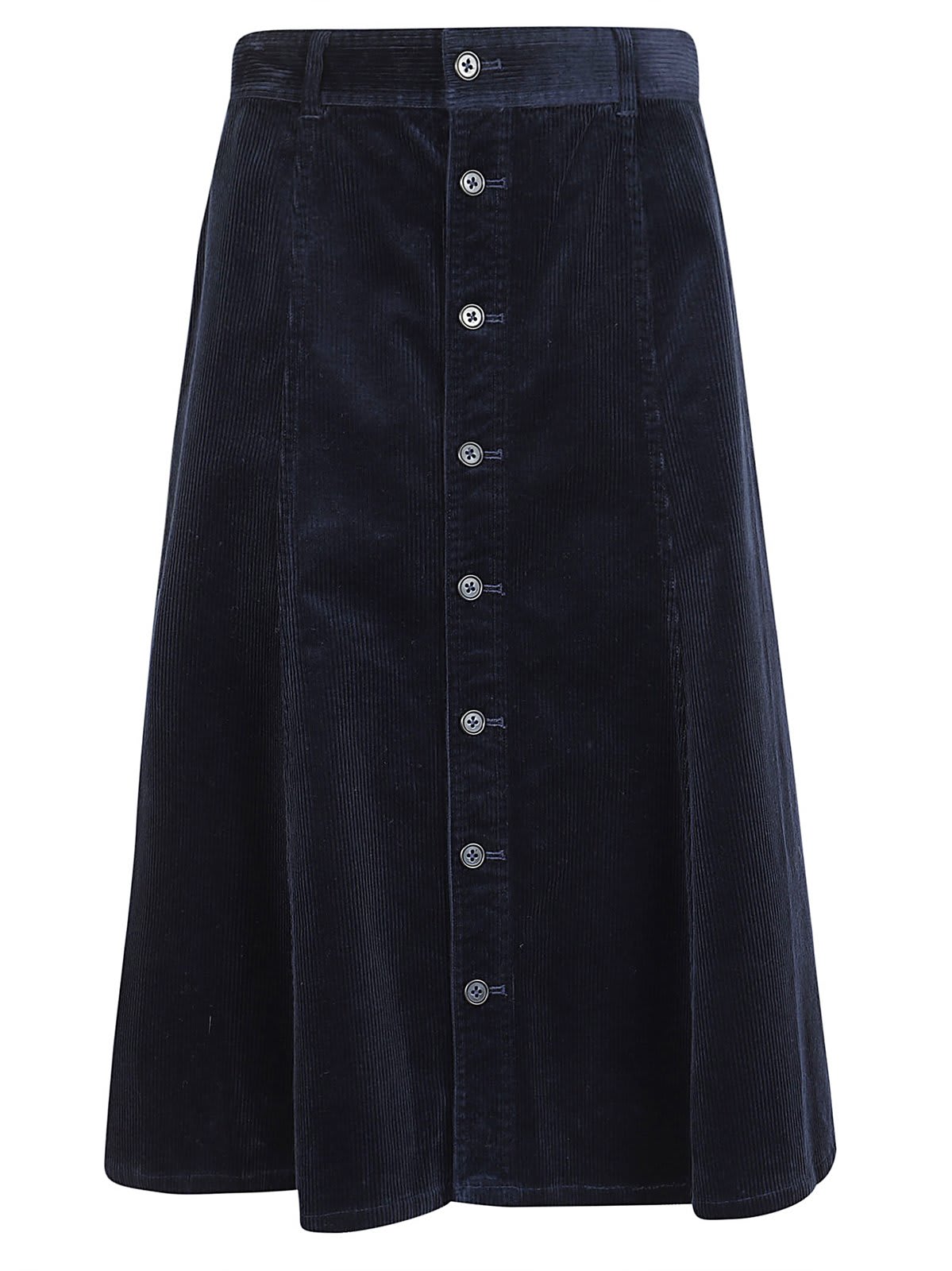 Corduroy A-line Midi Skirt