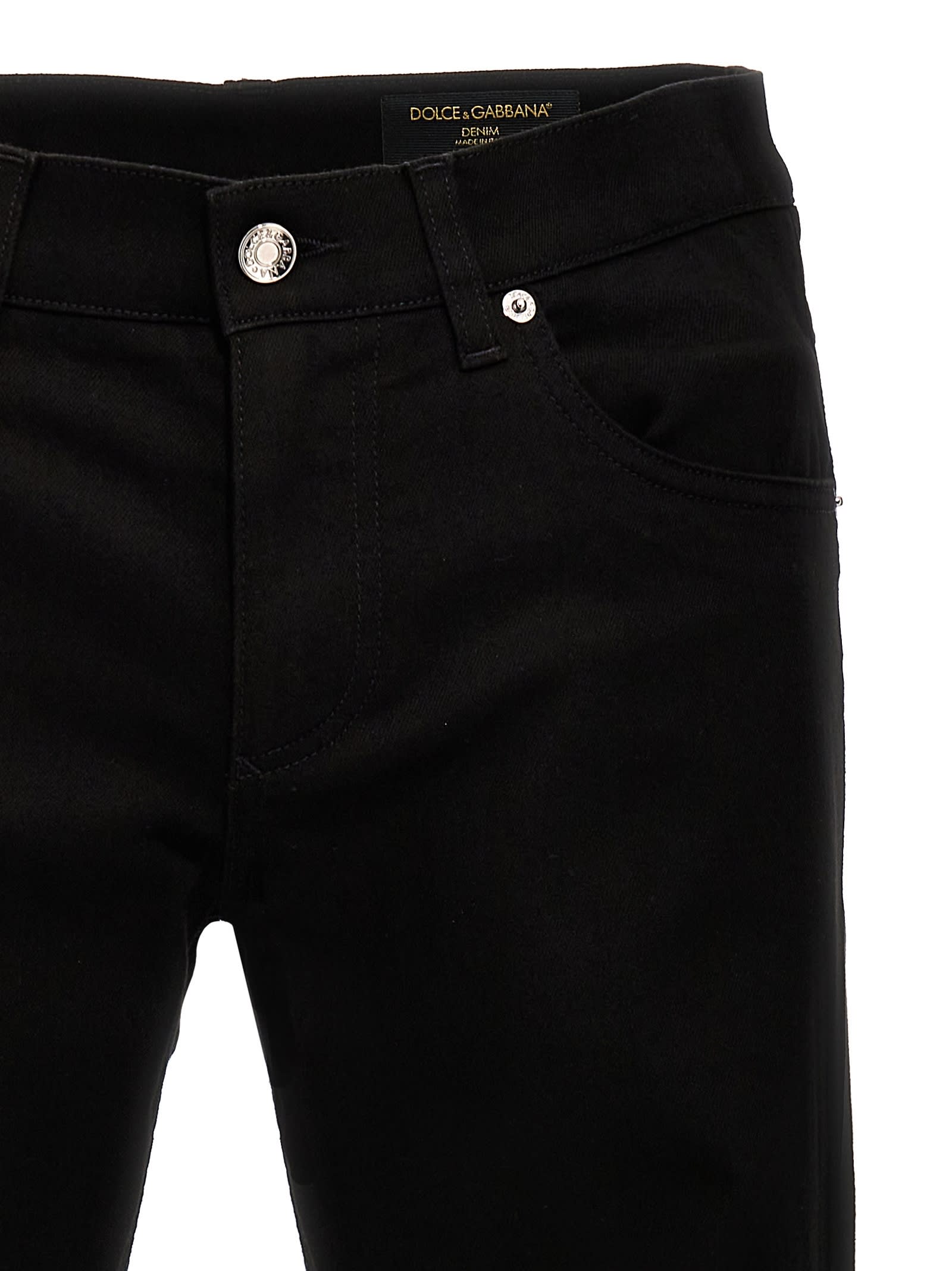 Shop Dolce & Gabbana 5-pocket Jeans In Black