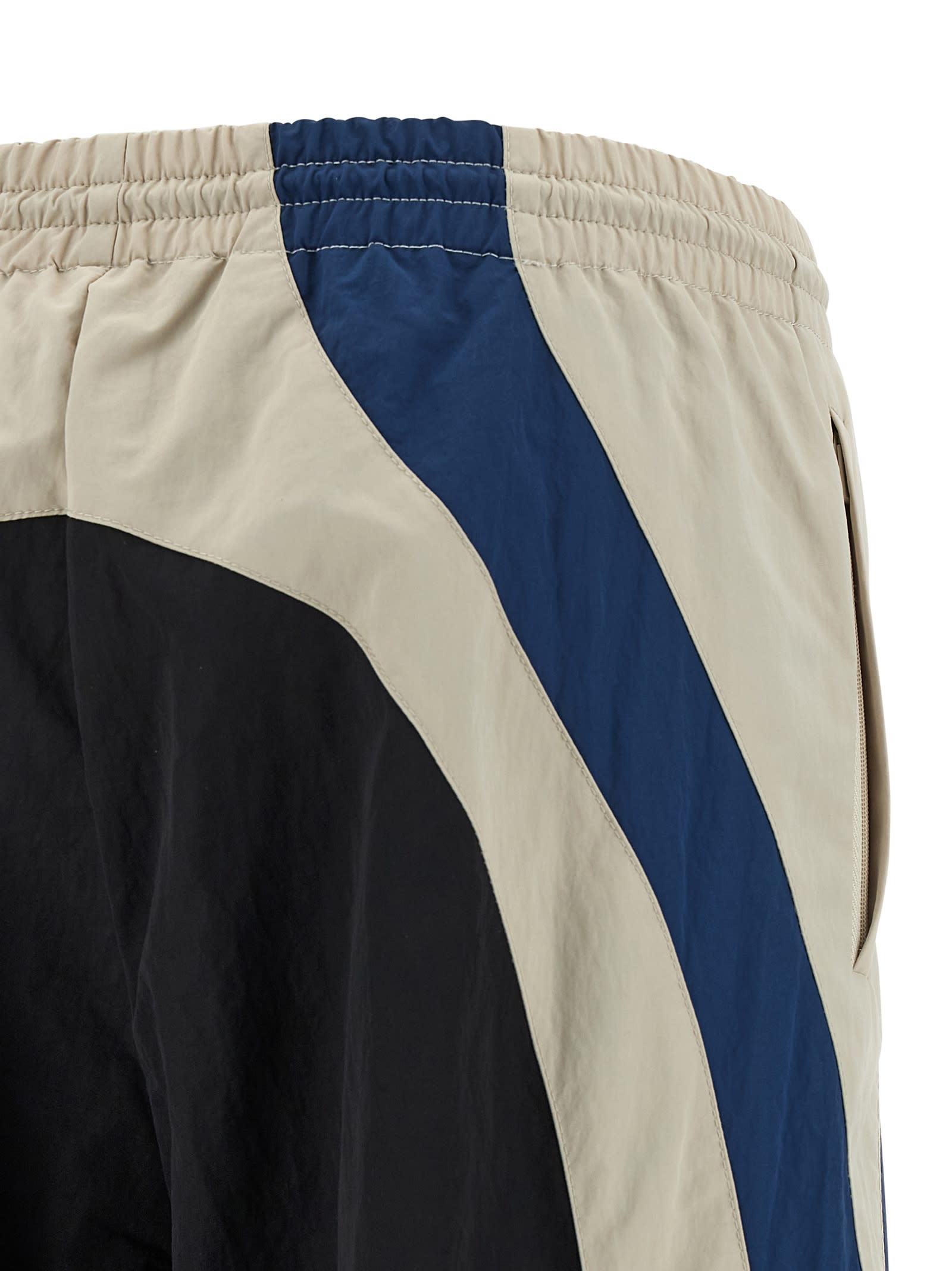 Attico Color Block Panel Joggers With Elastic In Black