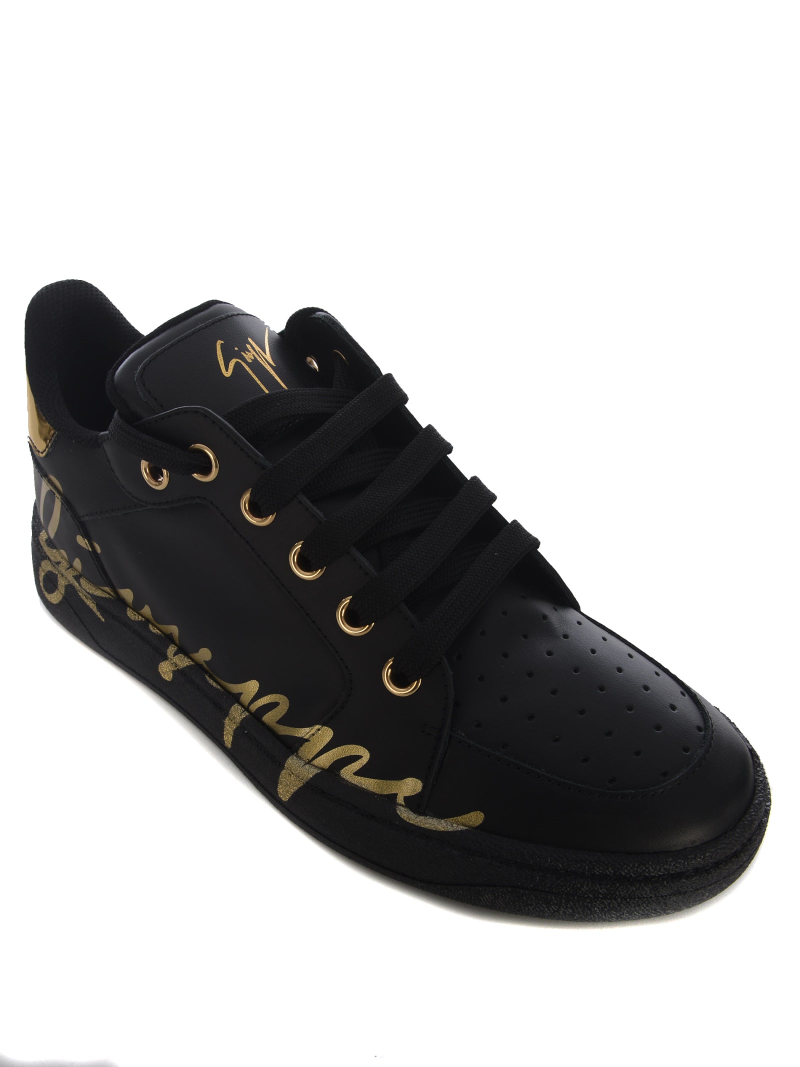 Shop Giuseppe Zanotti Sneakers  Gz94 Made Of Leather In Nero