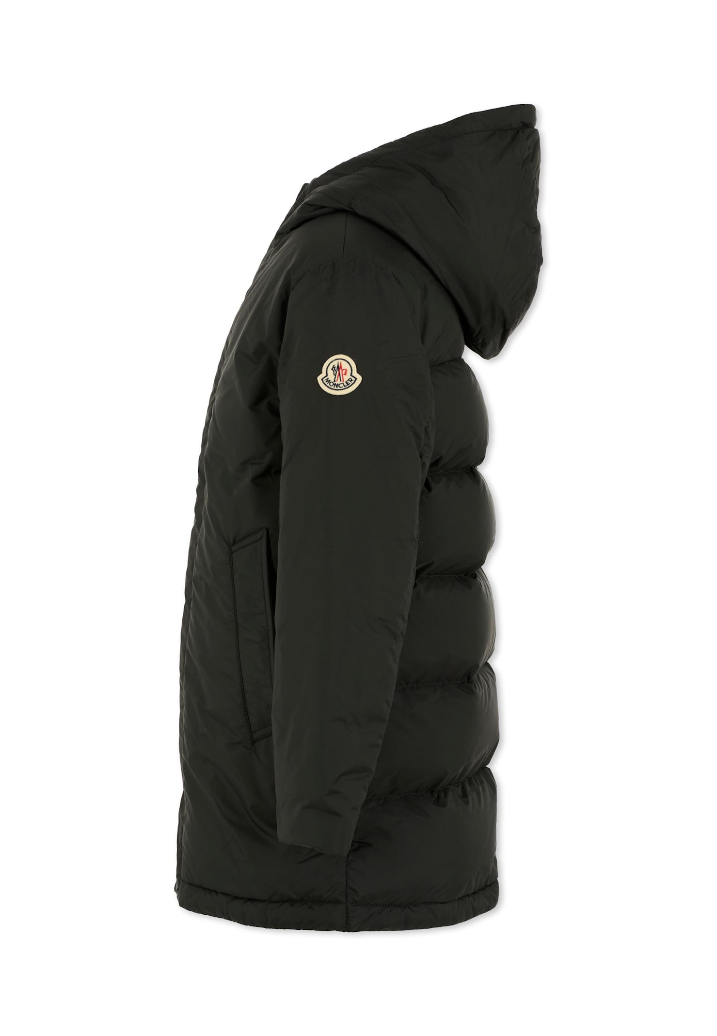 Moncler Black Gesudar Parka For Boy With Logo In Black