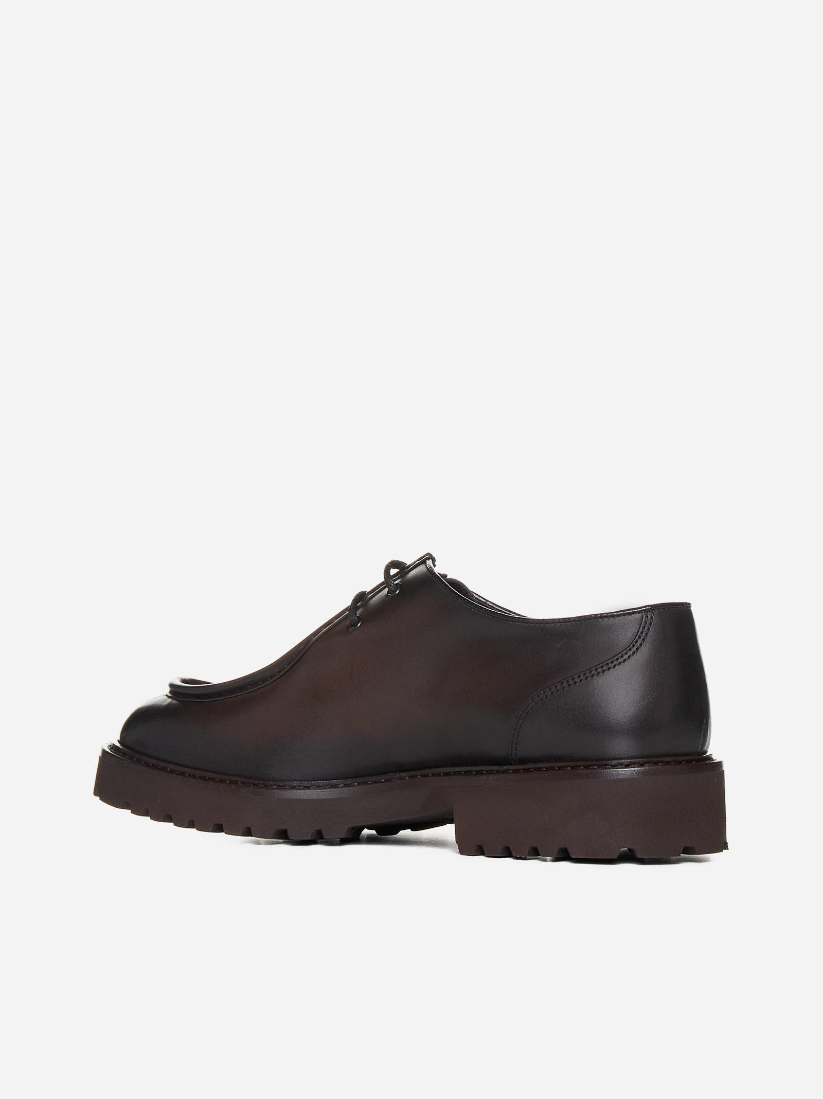 Shop Doucal's Leather Lace-ups In Marrone