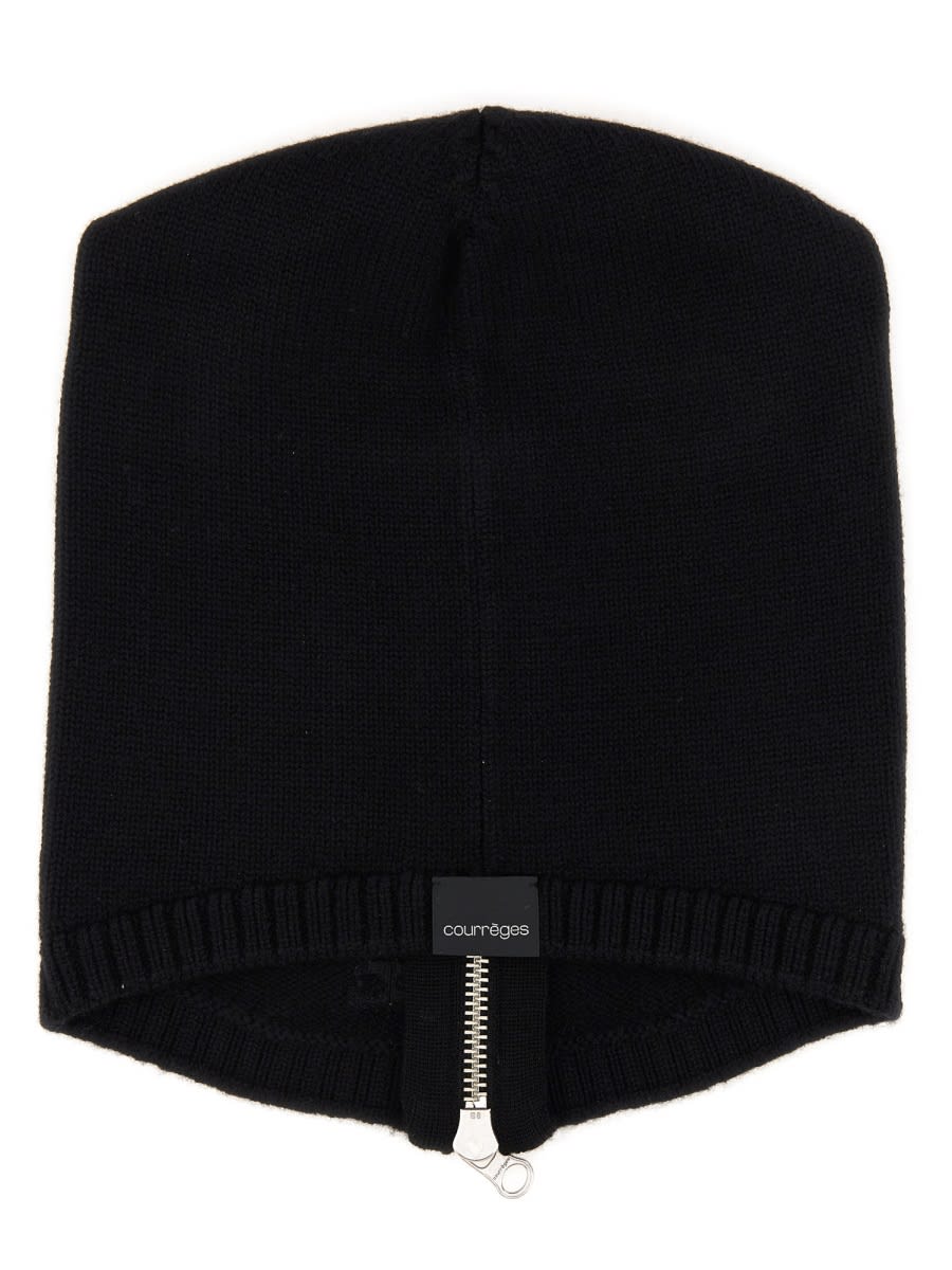 Courrèges Wool Balaclava In Black