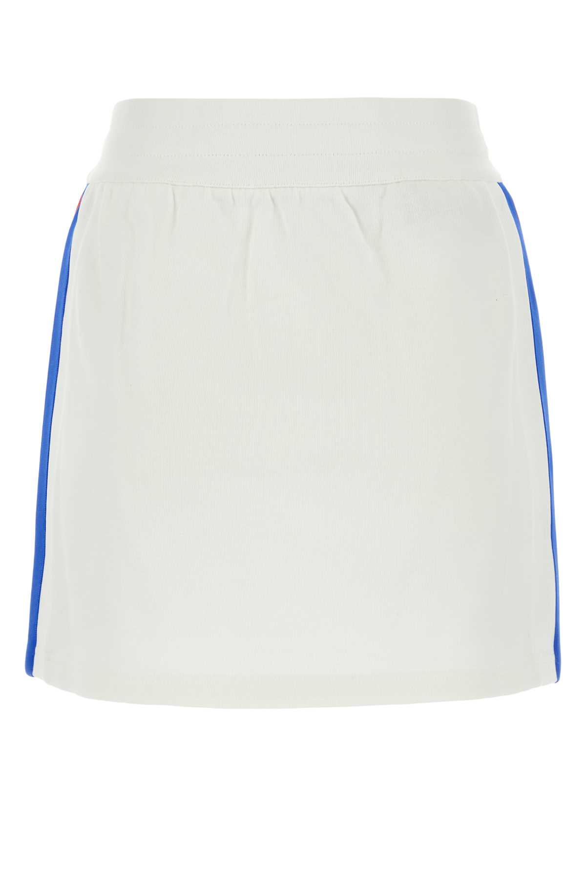 Gucci White Jersey Mini Skirt In Sunlightmix