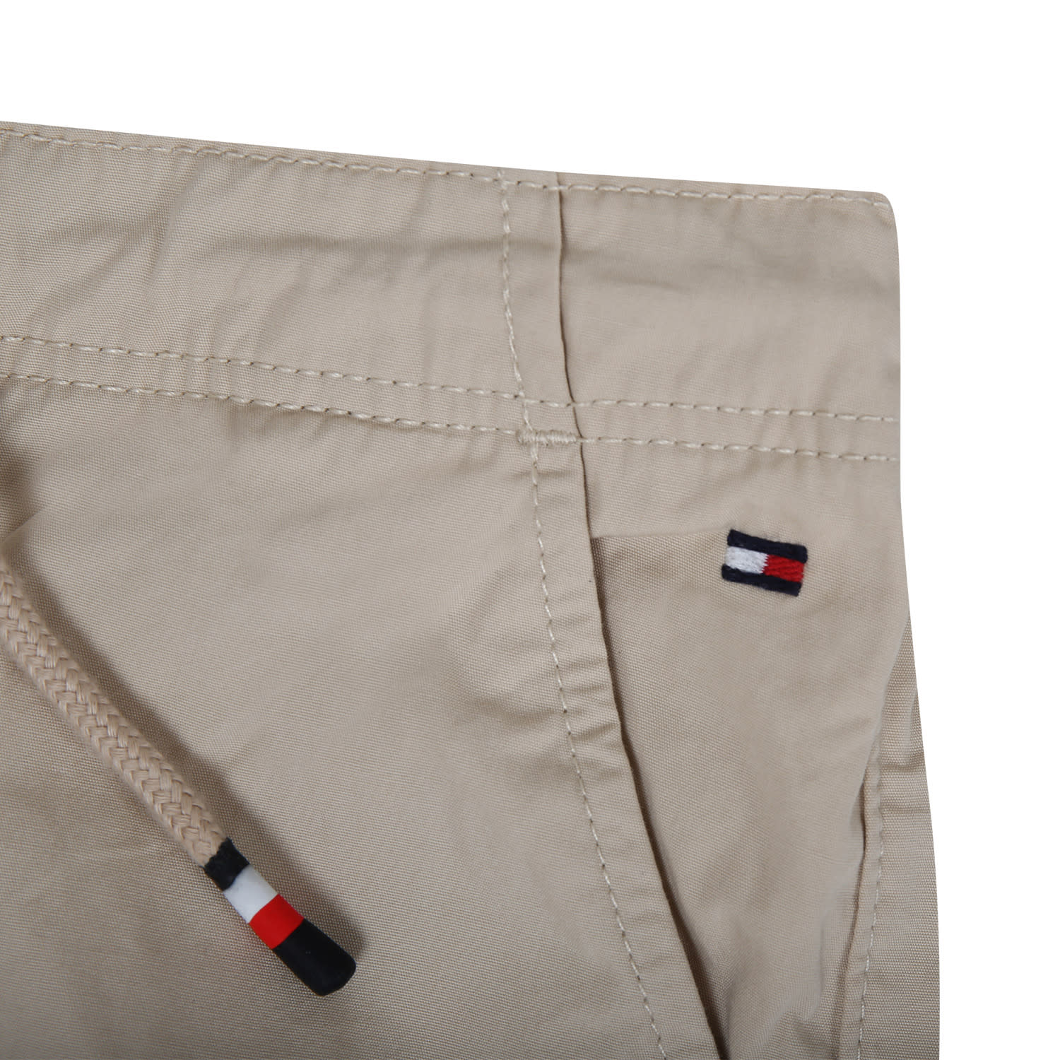 Shop Tommy Hilfiger Beige Trousers For Boy With Logo