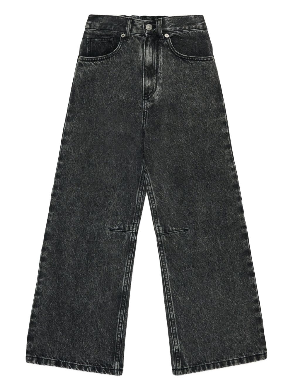 Mm6 Maison Margiela Kids Straight Jeans In Gray