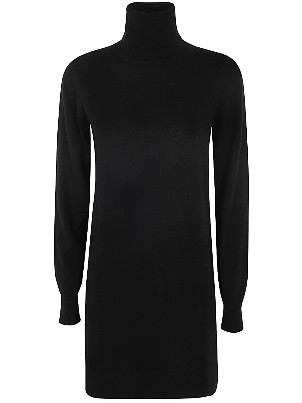 Shop P.a.r.o.s.h Turtle Neck Knit Mini Dress In Black