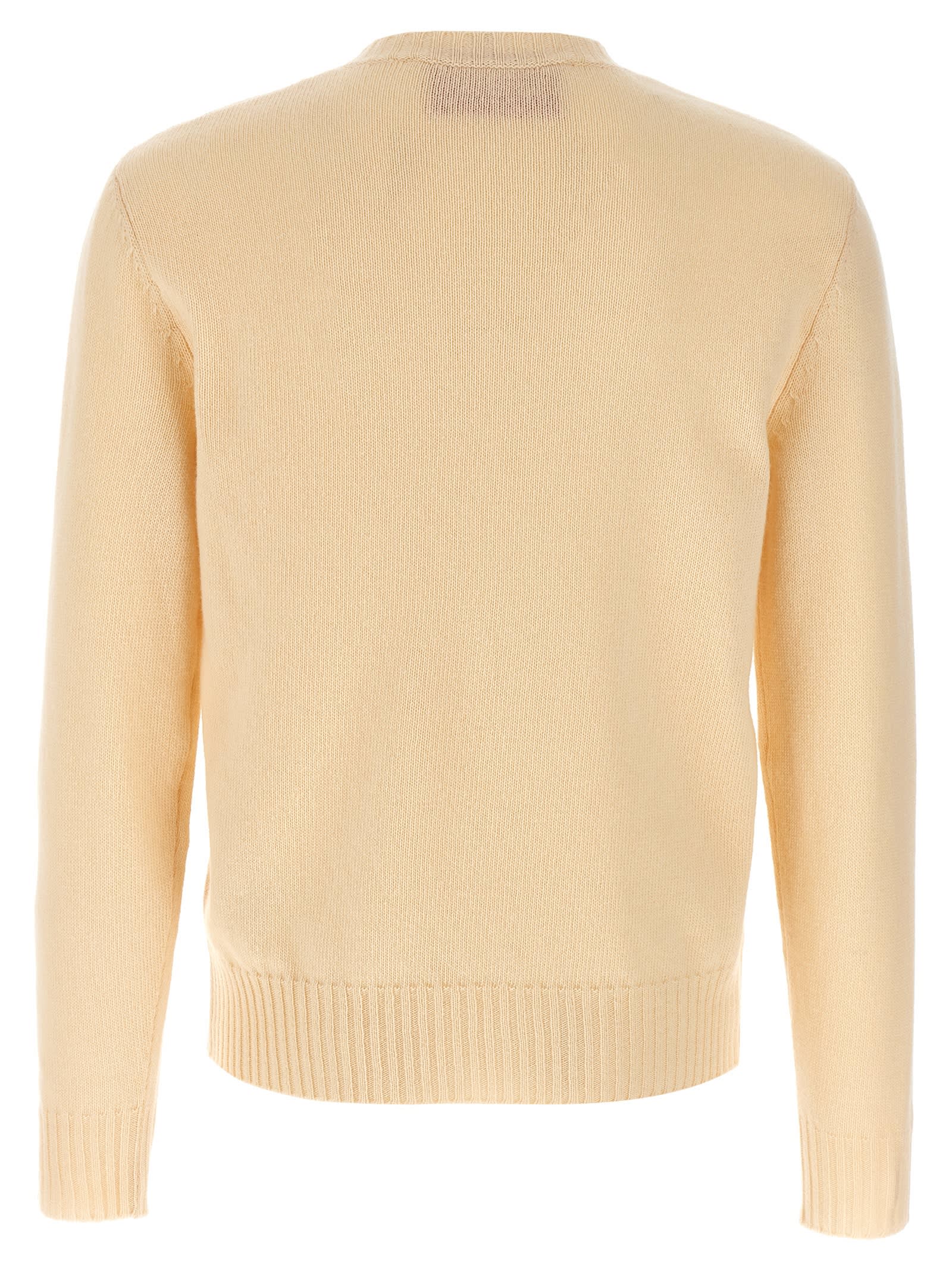 Valentino Beige Embroidered Wool Sweater In White