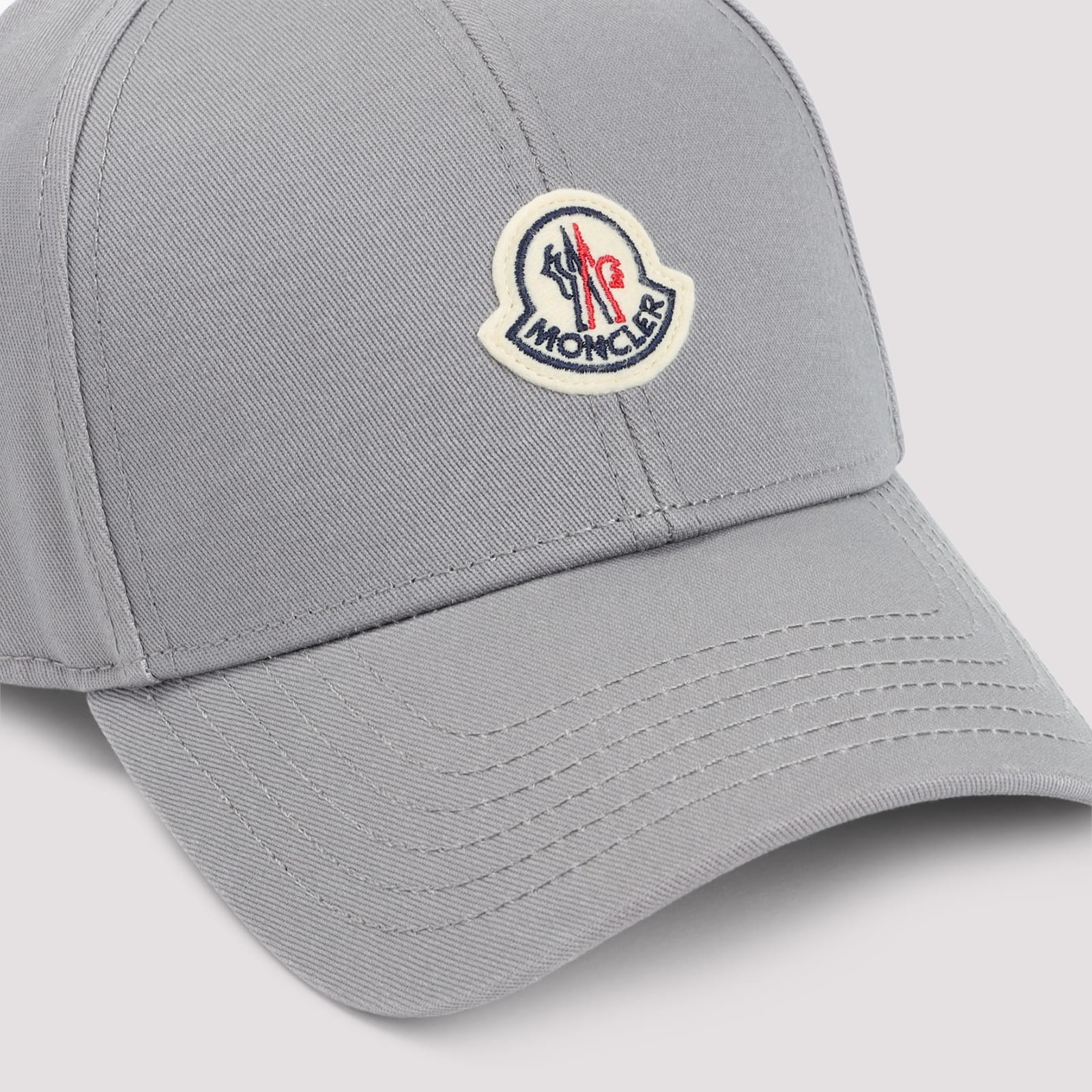 Moncler Classic Six-panel Cap With Logo Patch In Gray