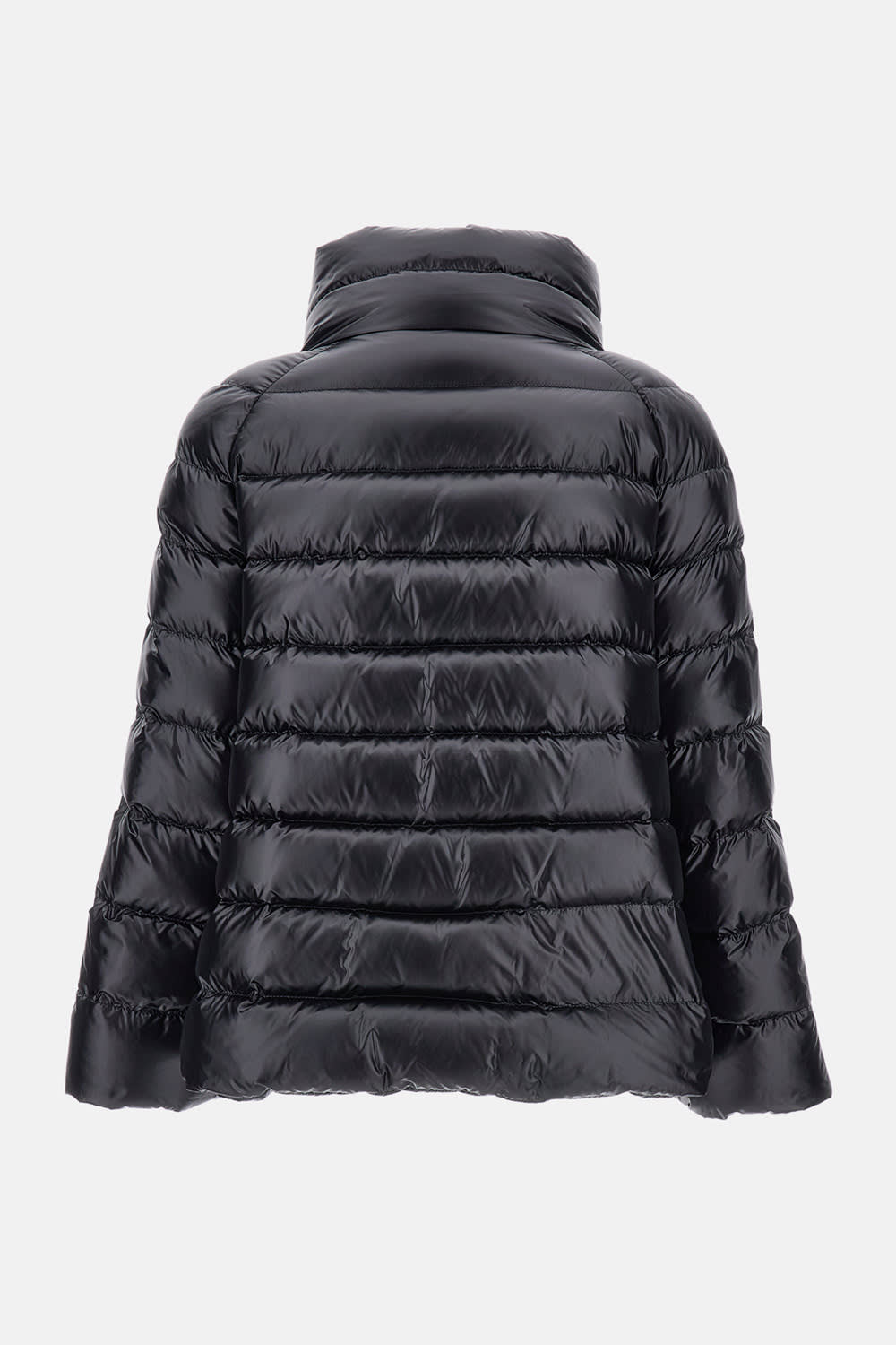 Fay Glossy Quilted Down Coat With Structured Collar In Black
