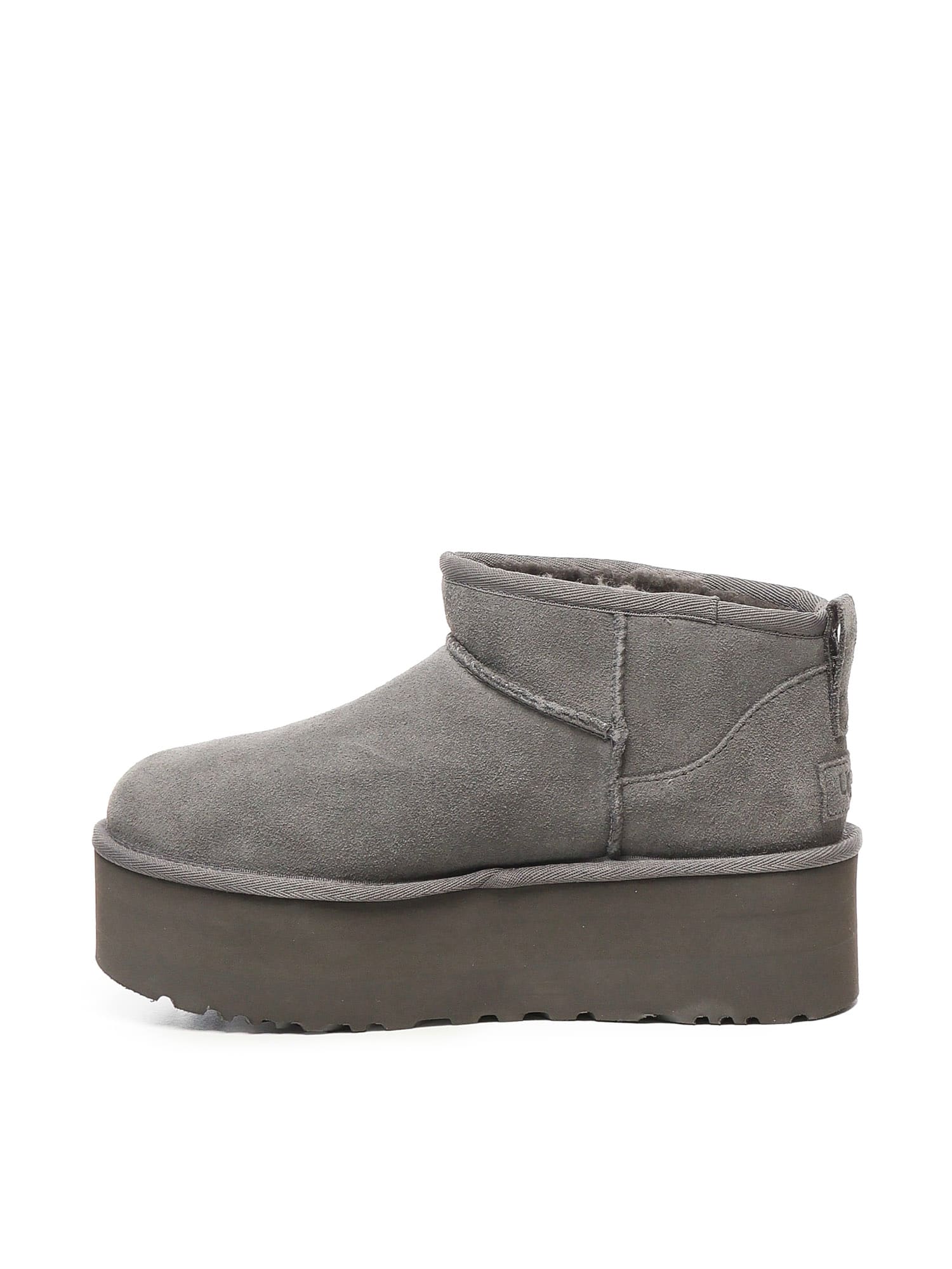 Ugg Classic Ultra Mini Platform Boots In Gray