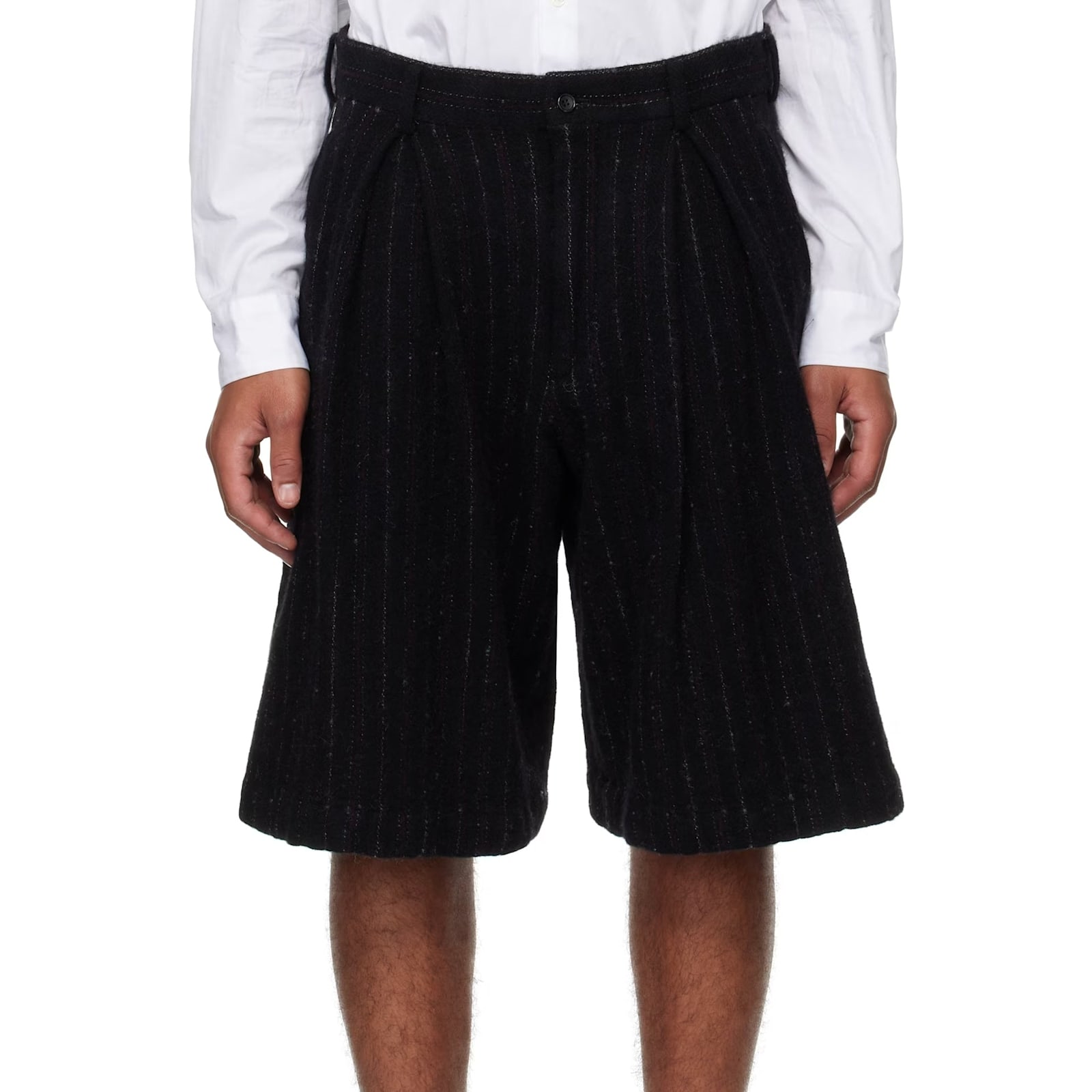 Comme Des Garçons Homme Deux Comme Des Garçons Homme Plus Wool Shorts In Black