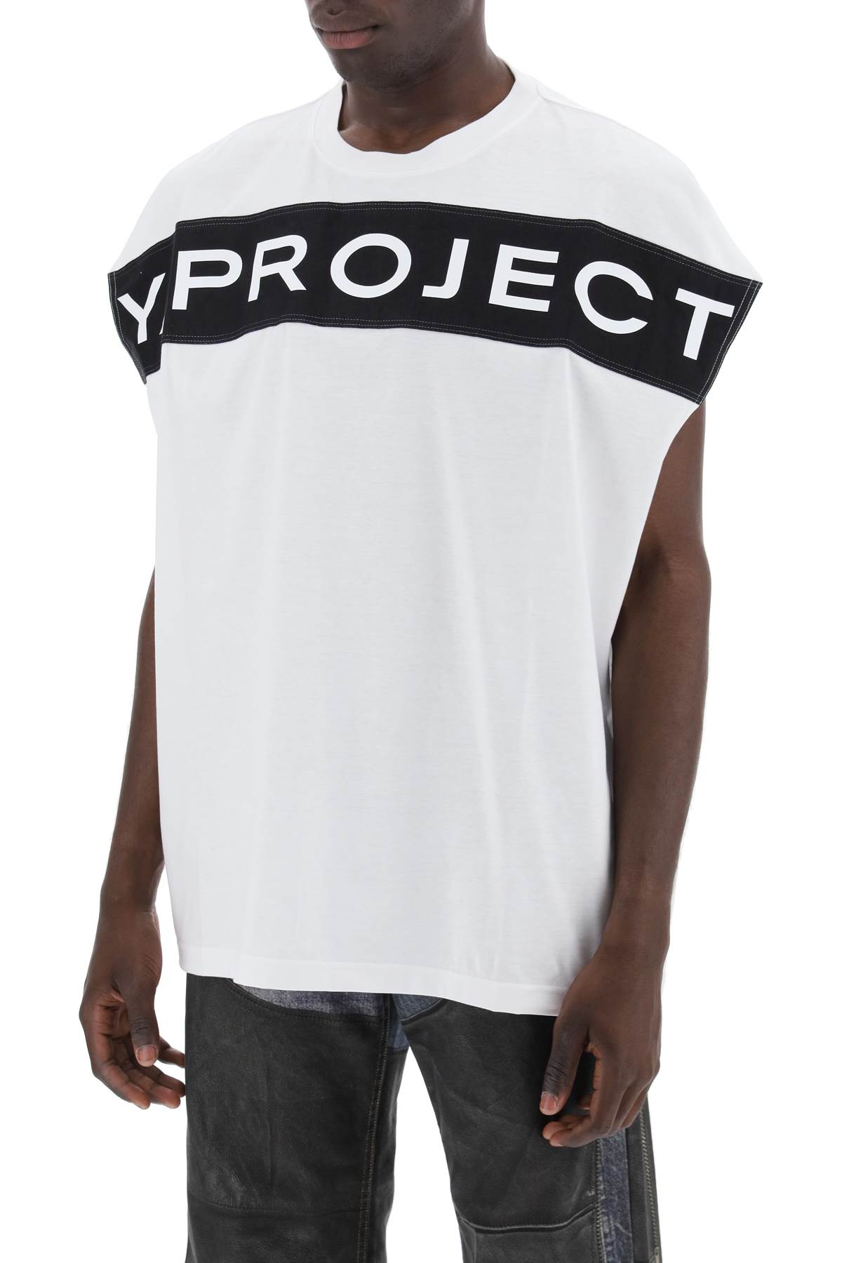 Shop Y/project Sleeveless T-shirt With In Optic White (white)