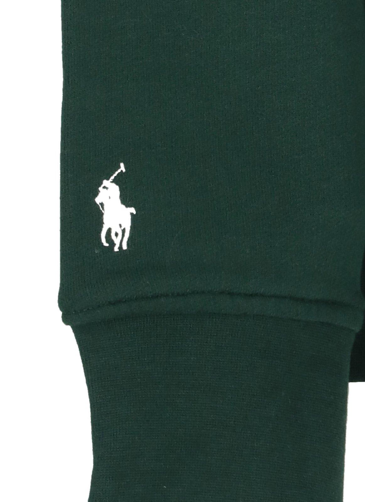 Shop Ralph Lauren Logo Patch Jersey Hoodie In Moss Agate