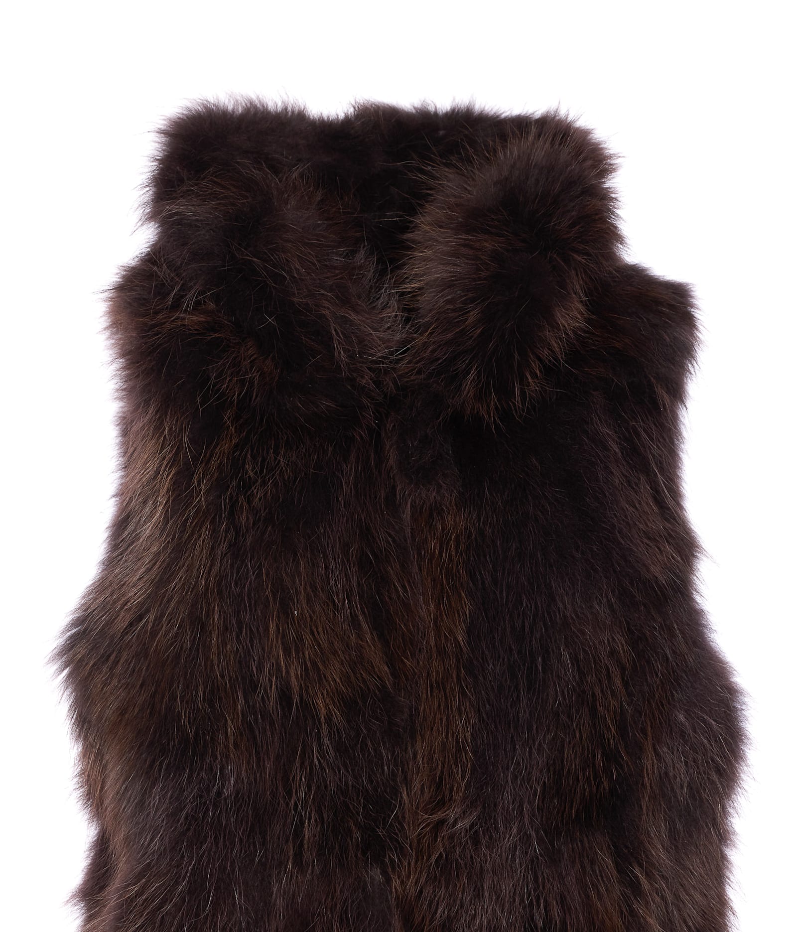 Bully Raccoon Cacao Fur Coat In Brown
