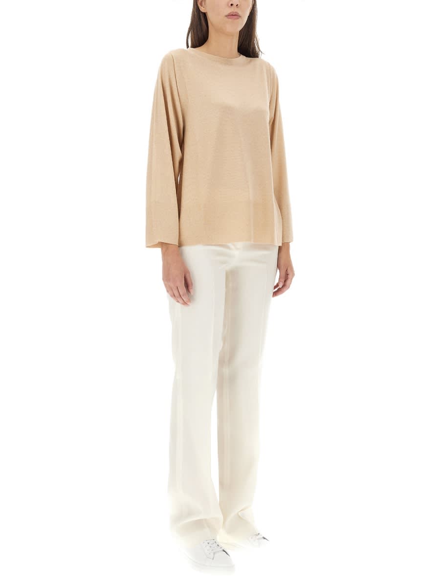 Shop Fabiana Filippi Lurex Jersey In Ivory